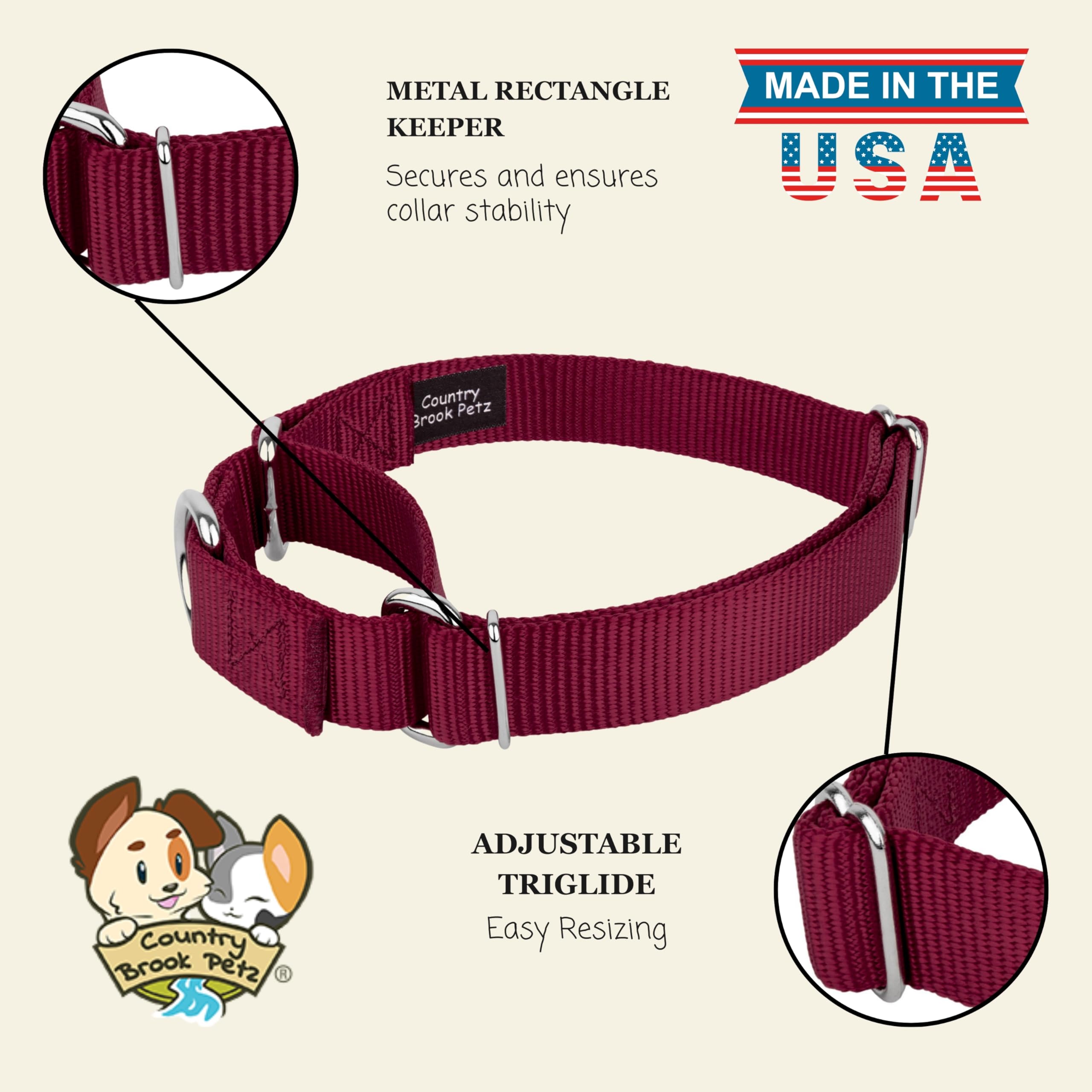 Country Brook Petz emballage Made in USA montrant qualité artisanale