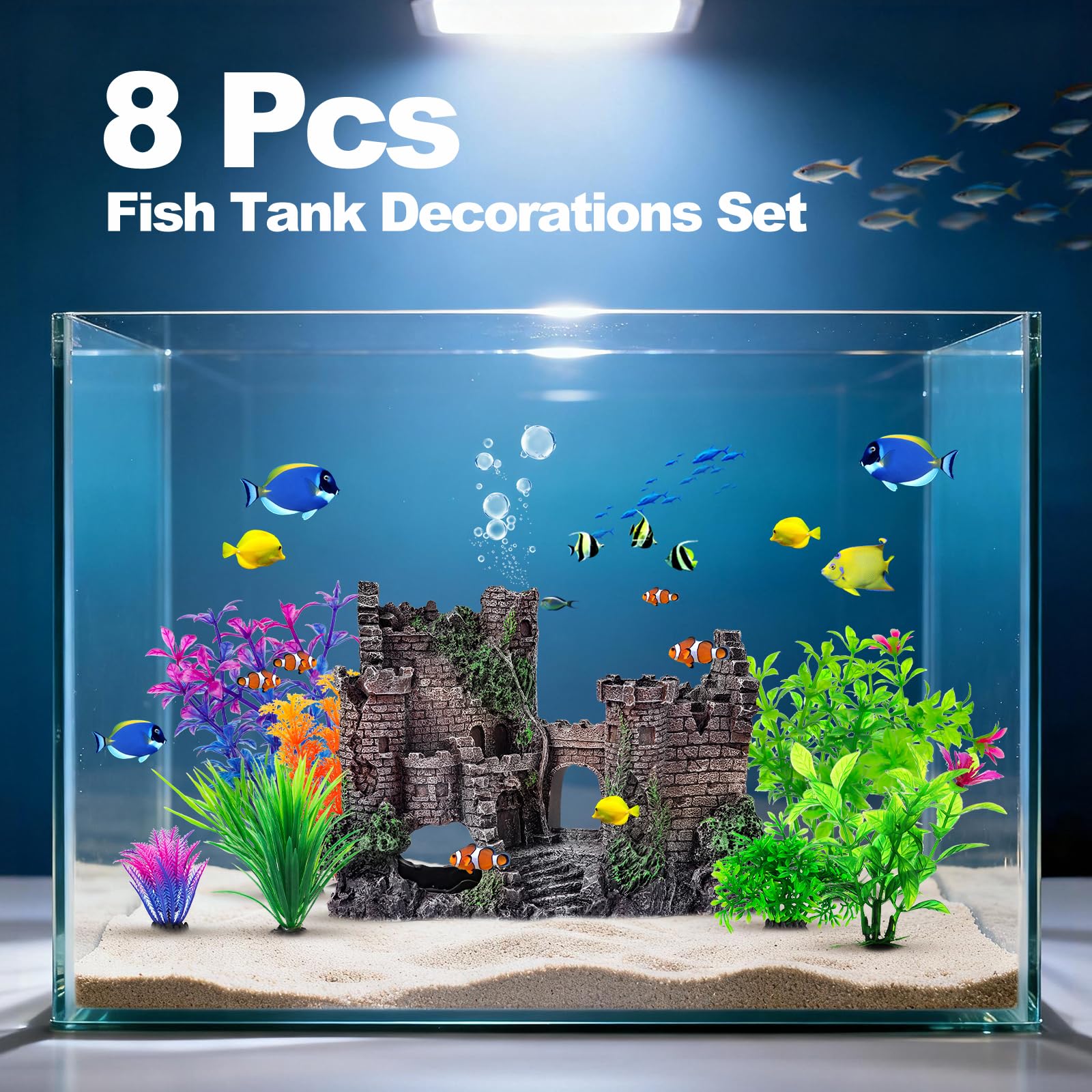 CousDUoBe décor en situation dans aquarium offrant un paysage sous‑marin