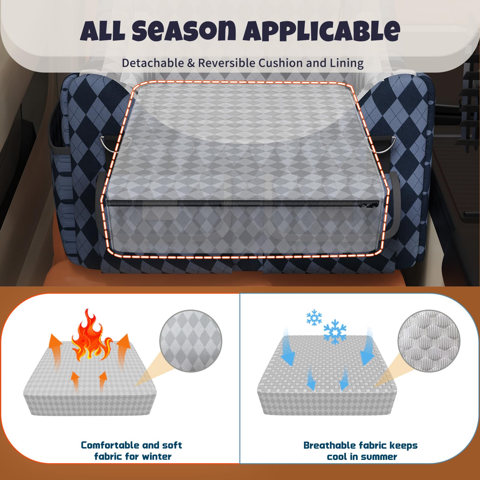 COZEER poche latérale et filet pour rangement organisé