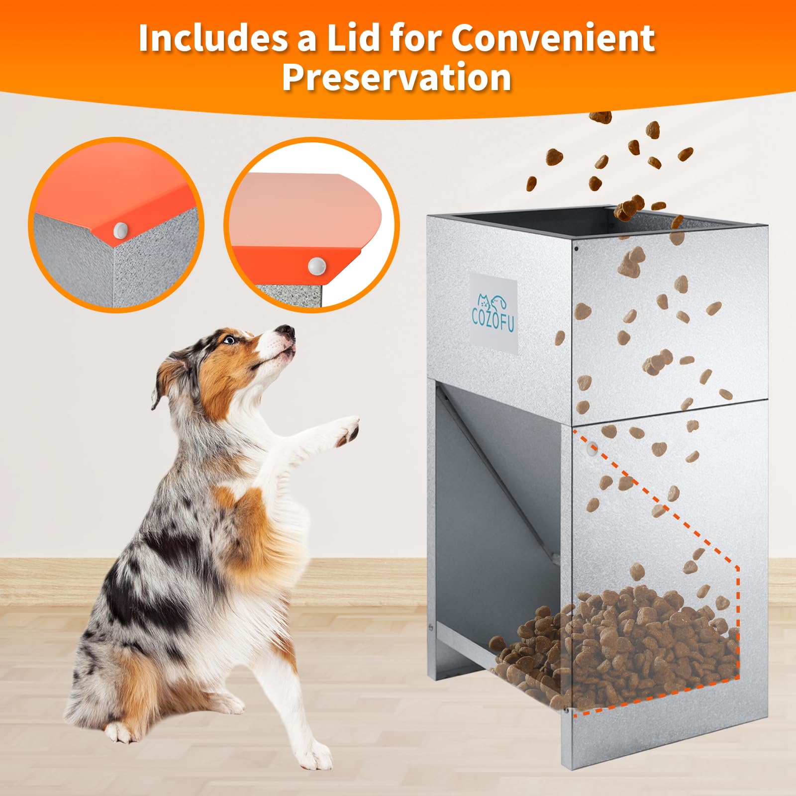 COZOFU porte aimantée en détail offrant ouverture facile pour chien