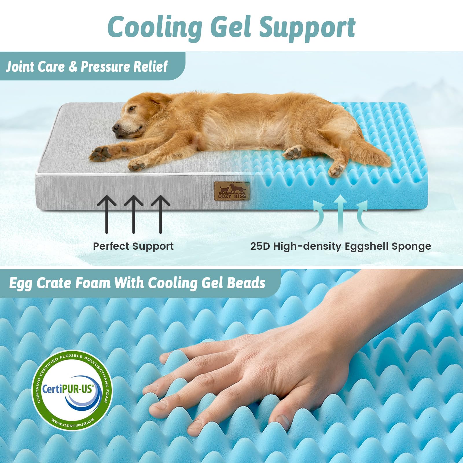 COZY KISS mousse egg crate gros plan soutien orthopédique