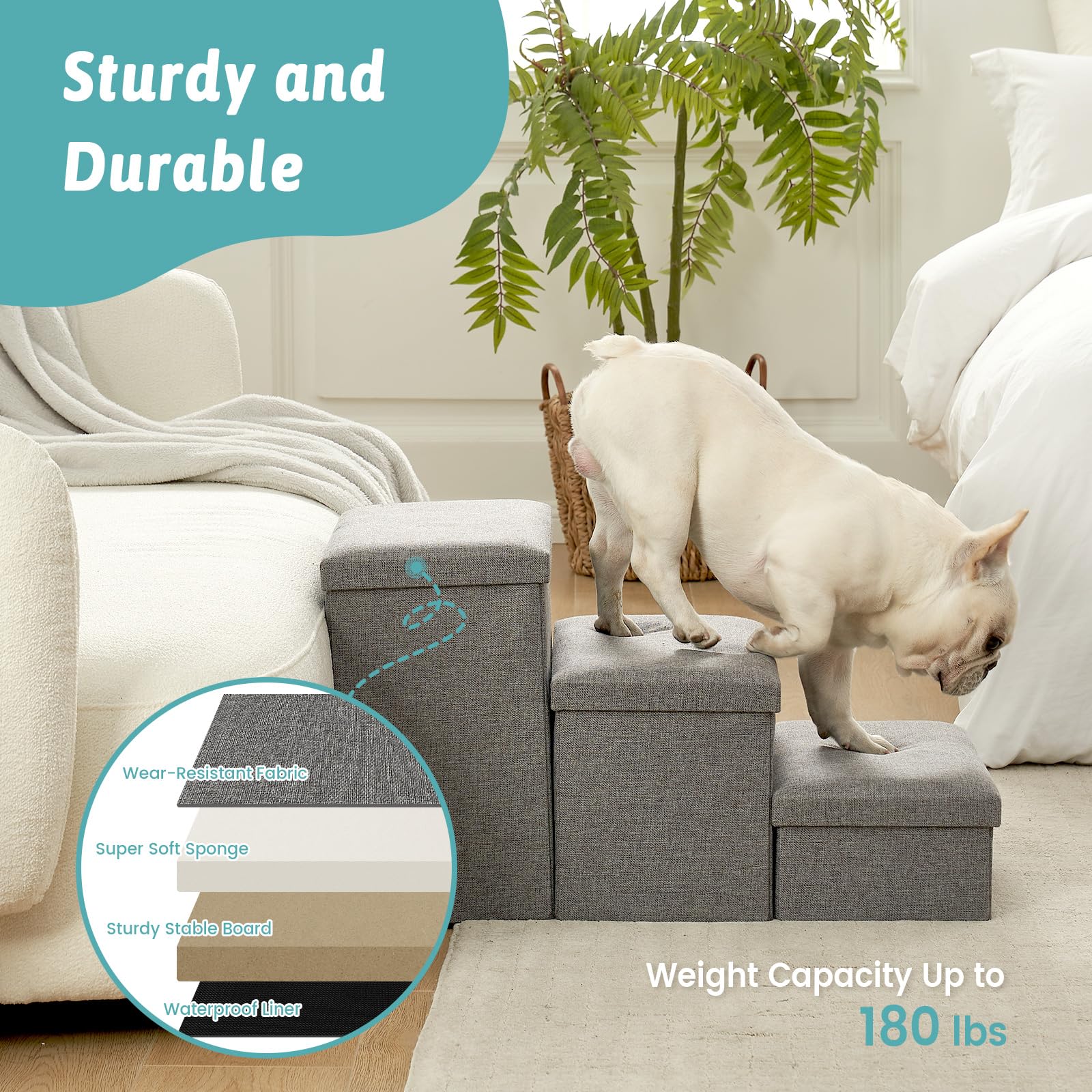 COZY KISS escalier replié pour stockage compact et gain de place