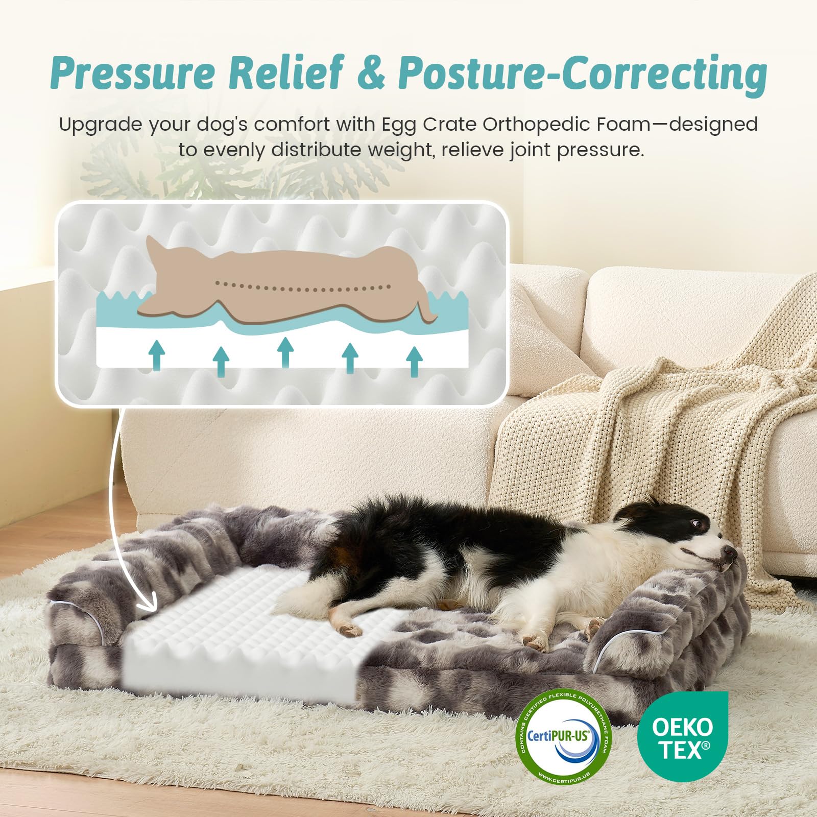 COZY KISS gros plan mousse 25D support orthopédique pour soulagement
