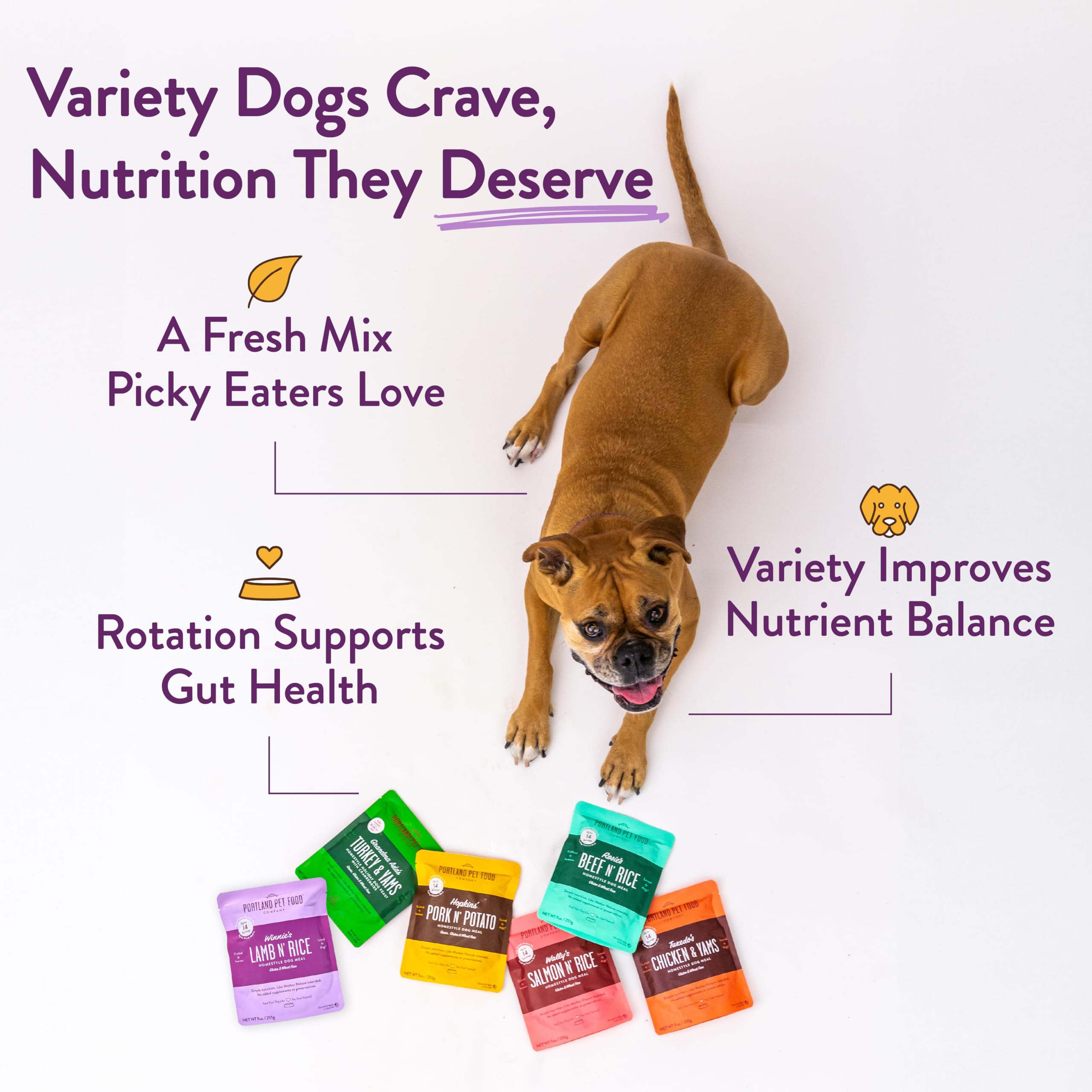 CRAFTED BY HUMANS LOVED BY DOGS scène de cuisine familiale illustrant convivialité et simplicité