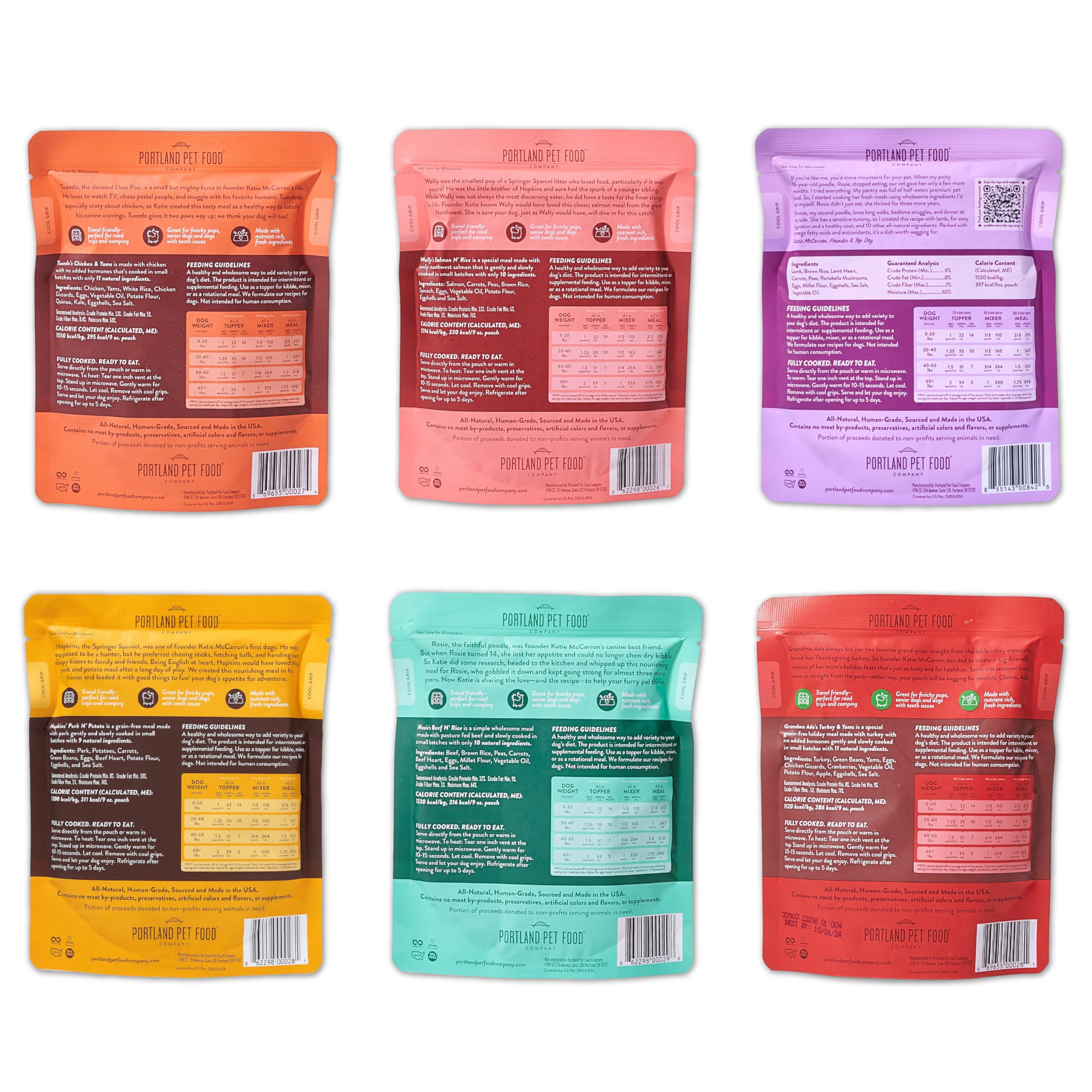CRAFTED BY HUMANS LOVED BY DOGS poche au micro-ondes montrant option de réchauffage facile