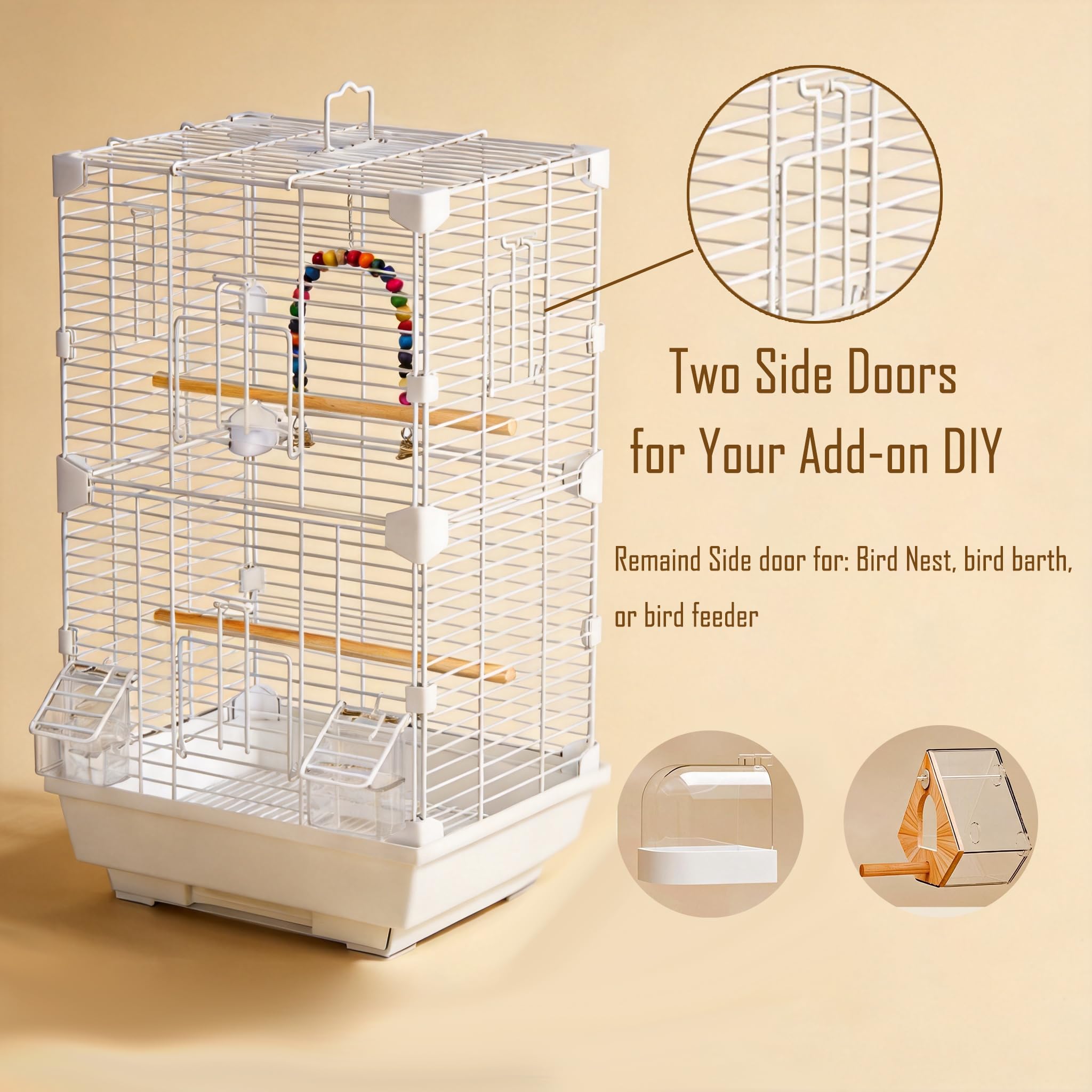Craftsboys cage deux mangeoires amovibles pour distribution simple de nourriture