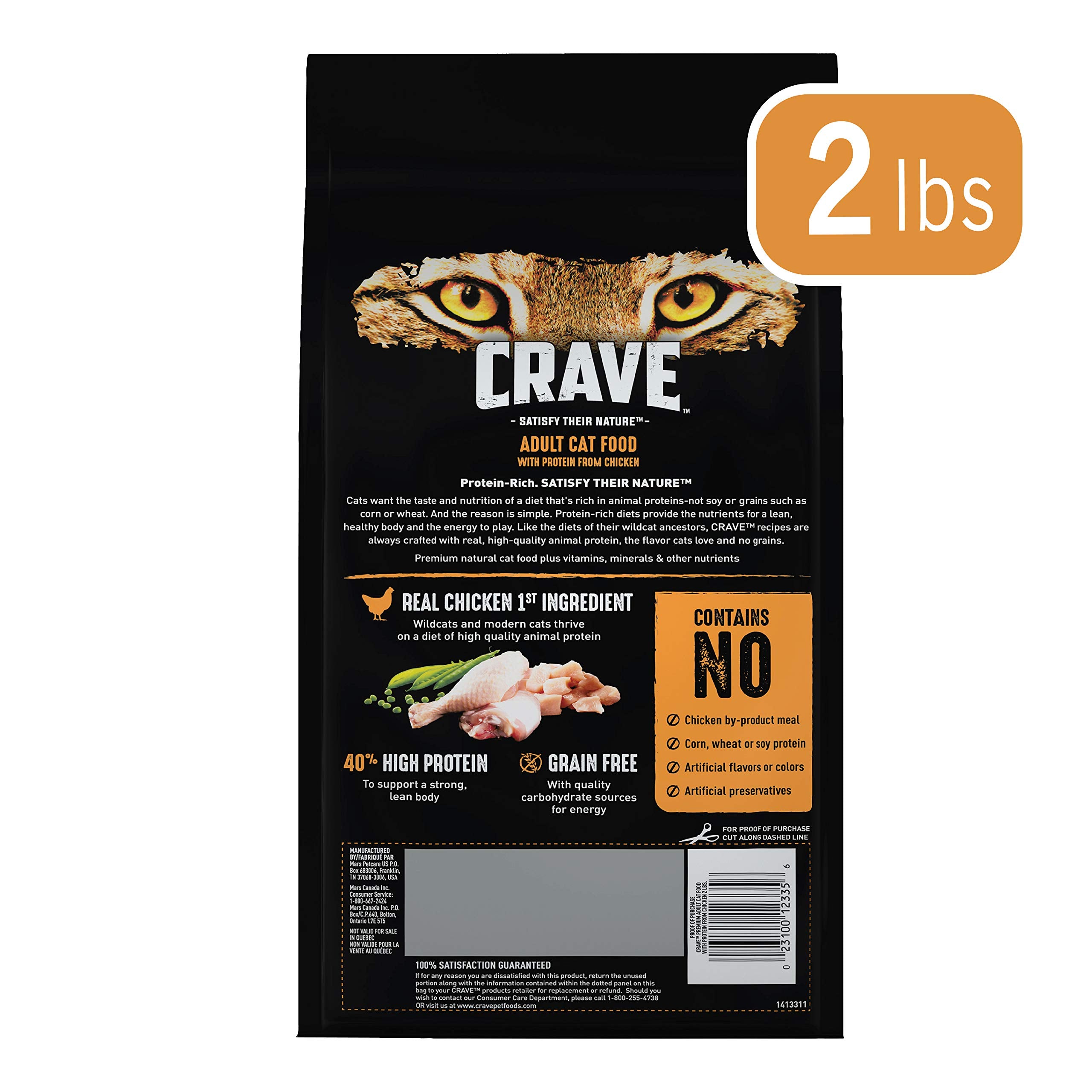CRAVE gros plan des croquettes illustrant texture et appétence élevée