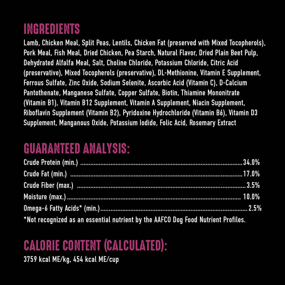 CRAVE tableau nutritionnel clair aidant à choisir une alimentation adaptée