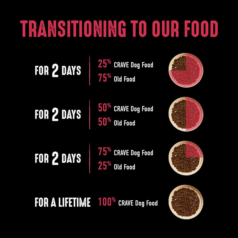 CRAVE bol rempli pour montrer portion et appétit du chien