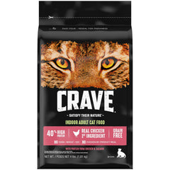 Crave sachet avant poulet saumon montrant le visuel et bénéfice appétence