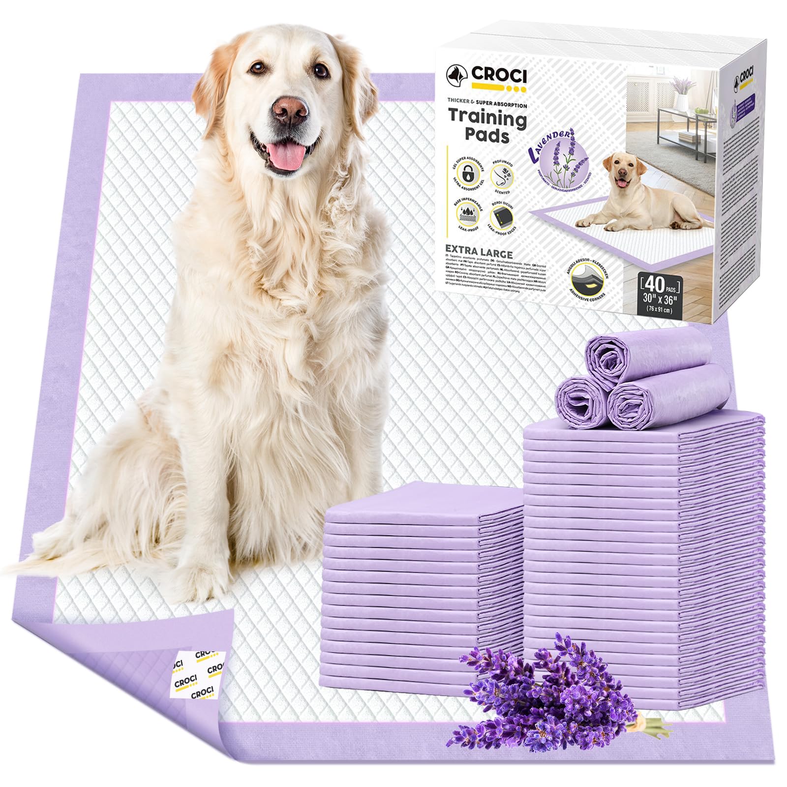 CROCI paquet de tapis 30x36in montrant l’emballage et le nombre 40 unités, pratique