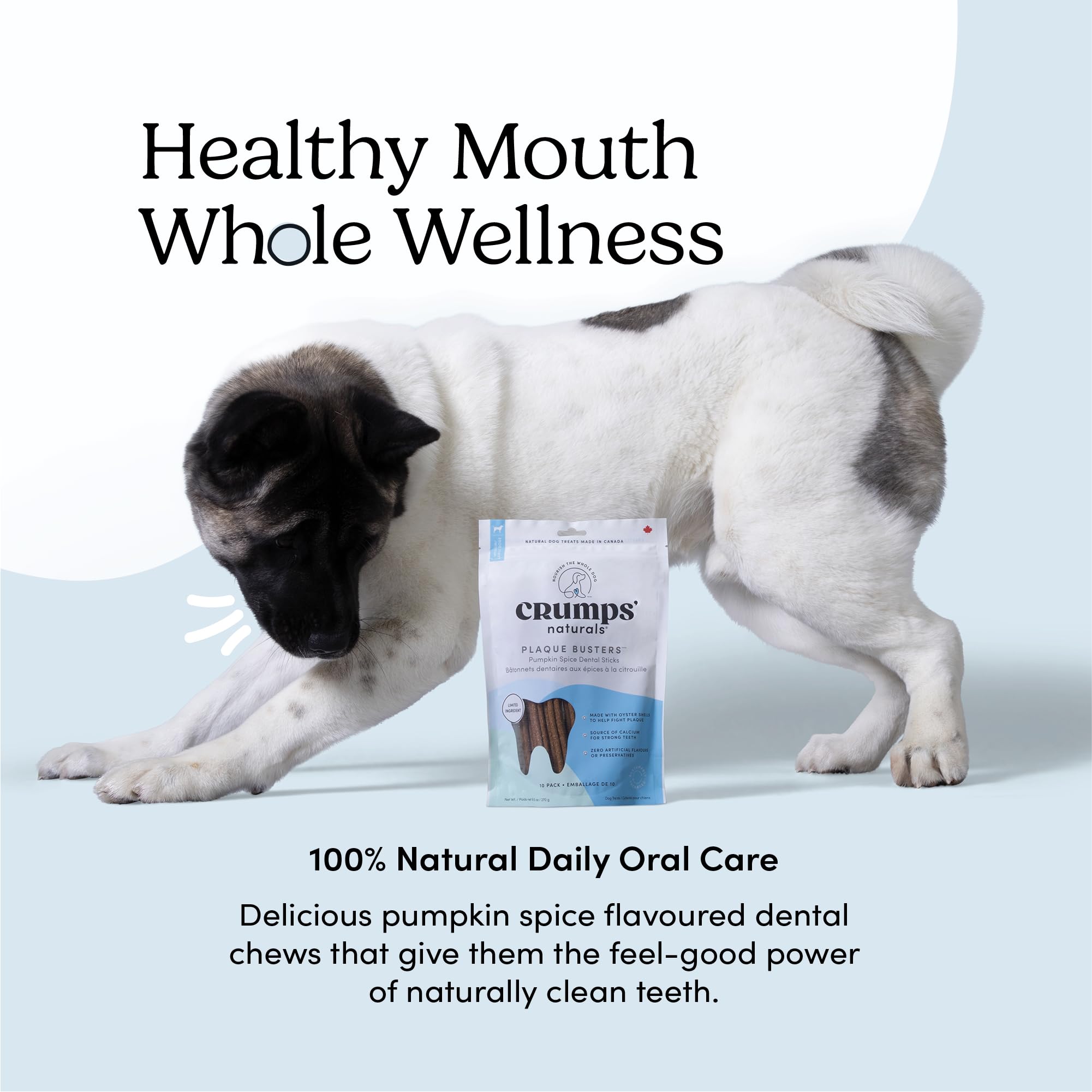 Crumps’ Naturals comparaison taille 7" montrant proportion pour chien