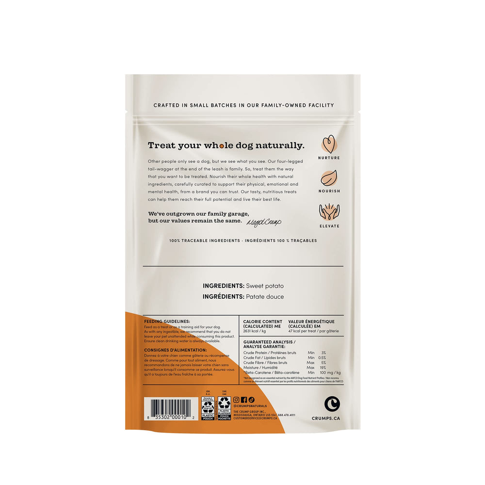 Crumps’ Naturals tranches en vrac illustrant portion facile et friandise saine