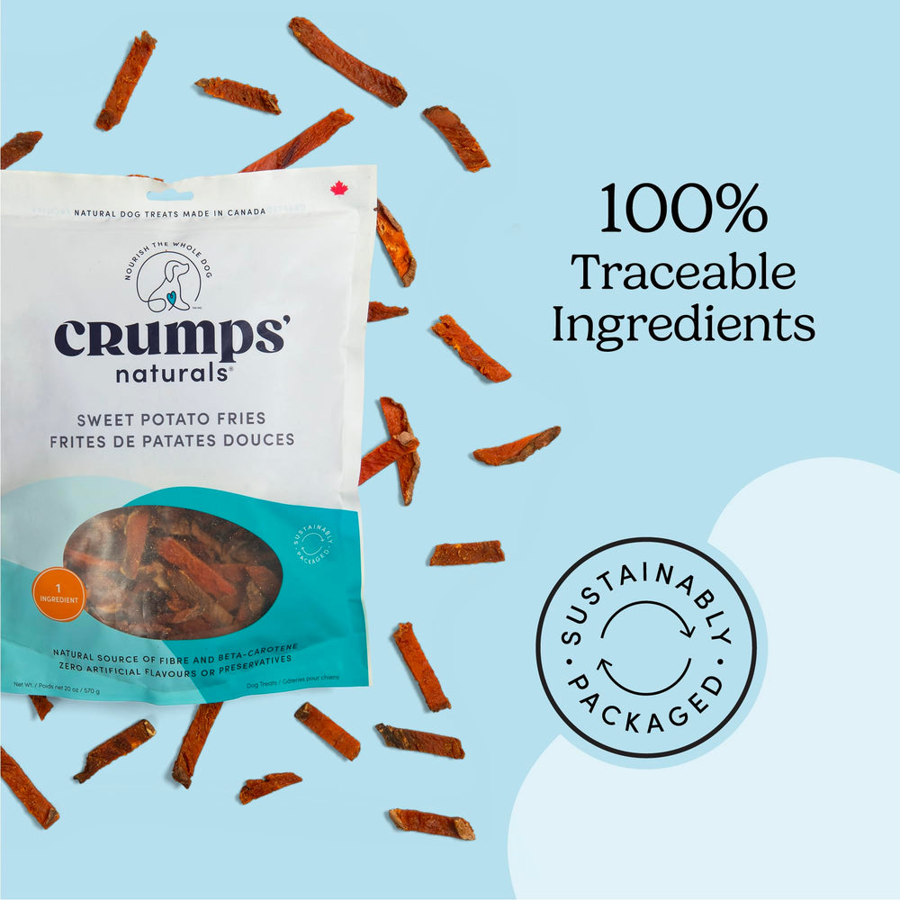 Crumps' Naturals couleur riche en bêta‑carotène montrant valeur nutritionnelle