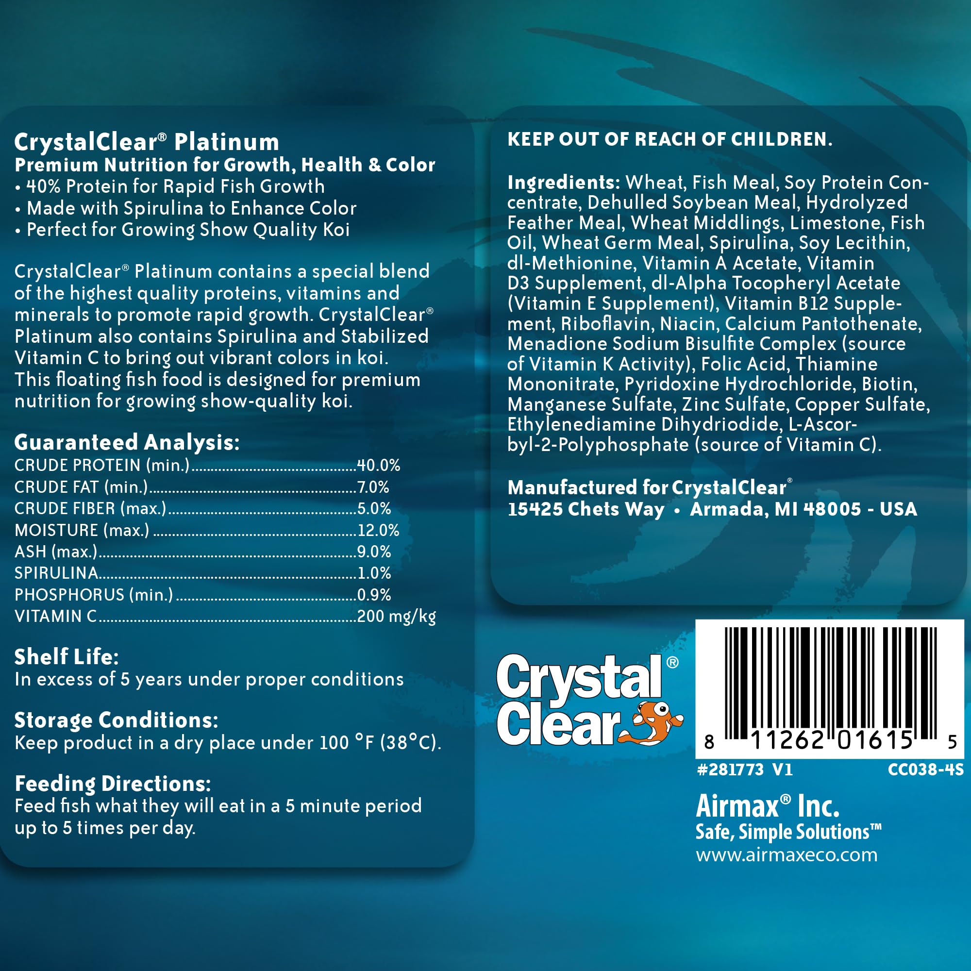 CrystalClear galets 3 mm en plan rapproché montrant uniformité et appétence