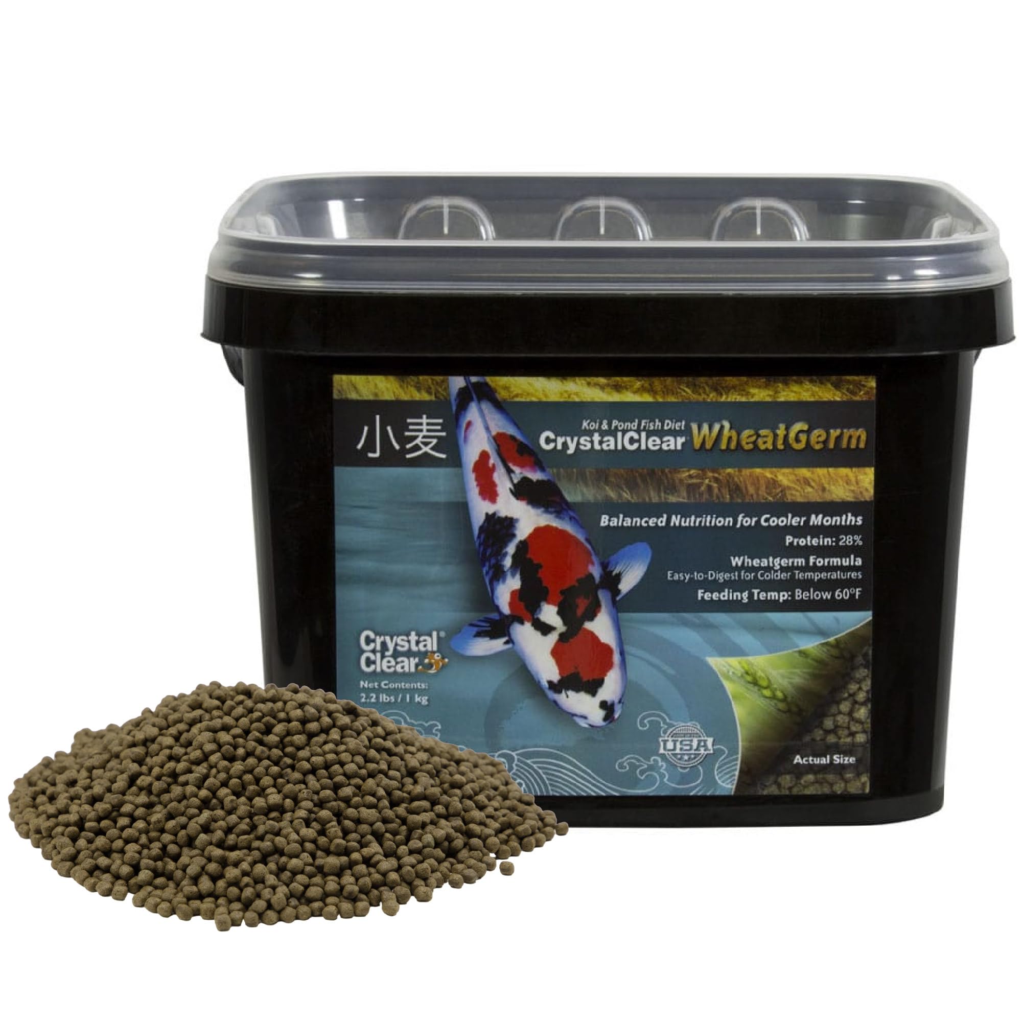 CrystalClear seau 2,2 lb montrant l'emballage pratique et le stockage facile