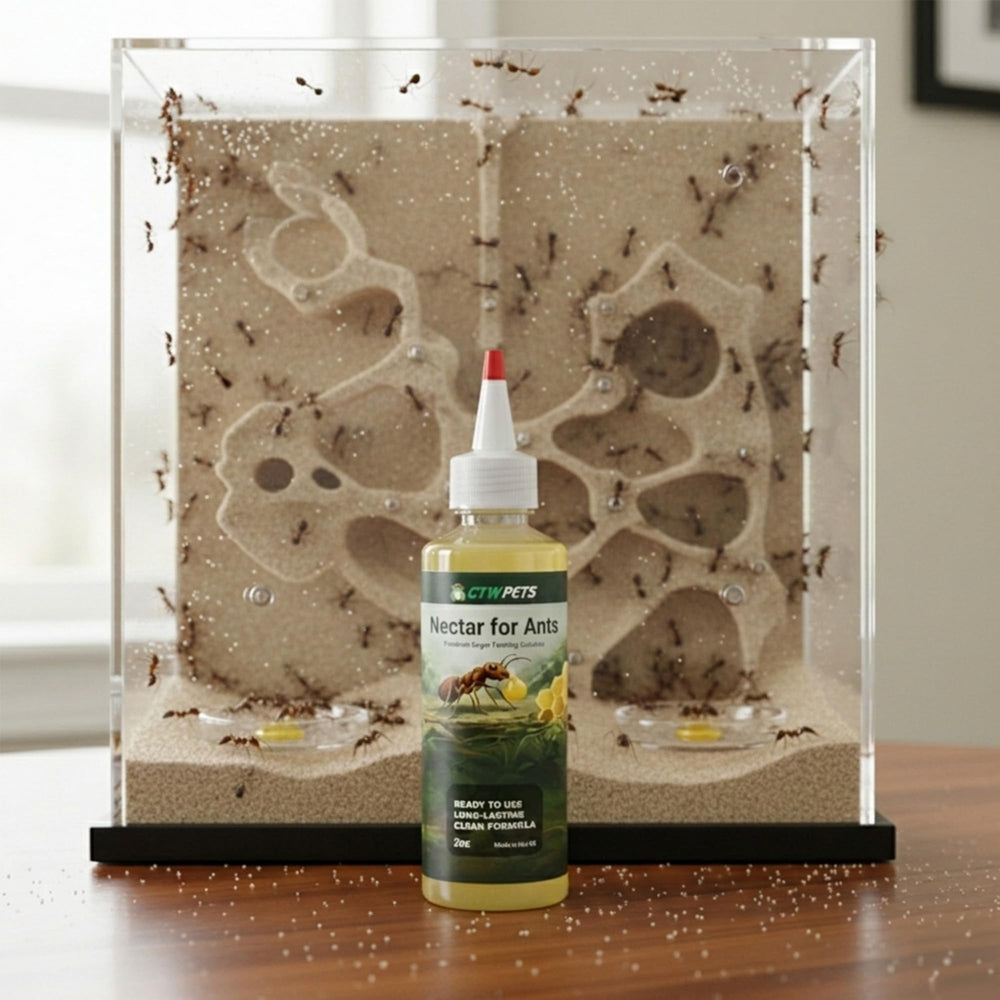 CTWPets Golden Nectar flacon à côté d'un mètre pour visualiser la taille