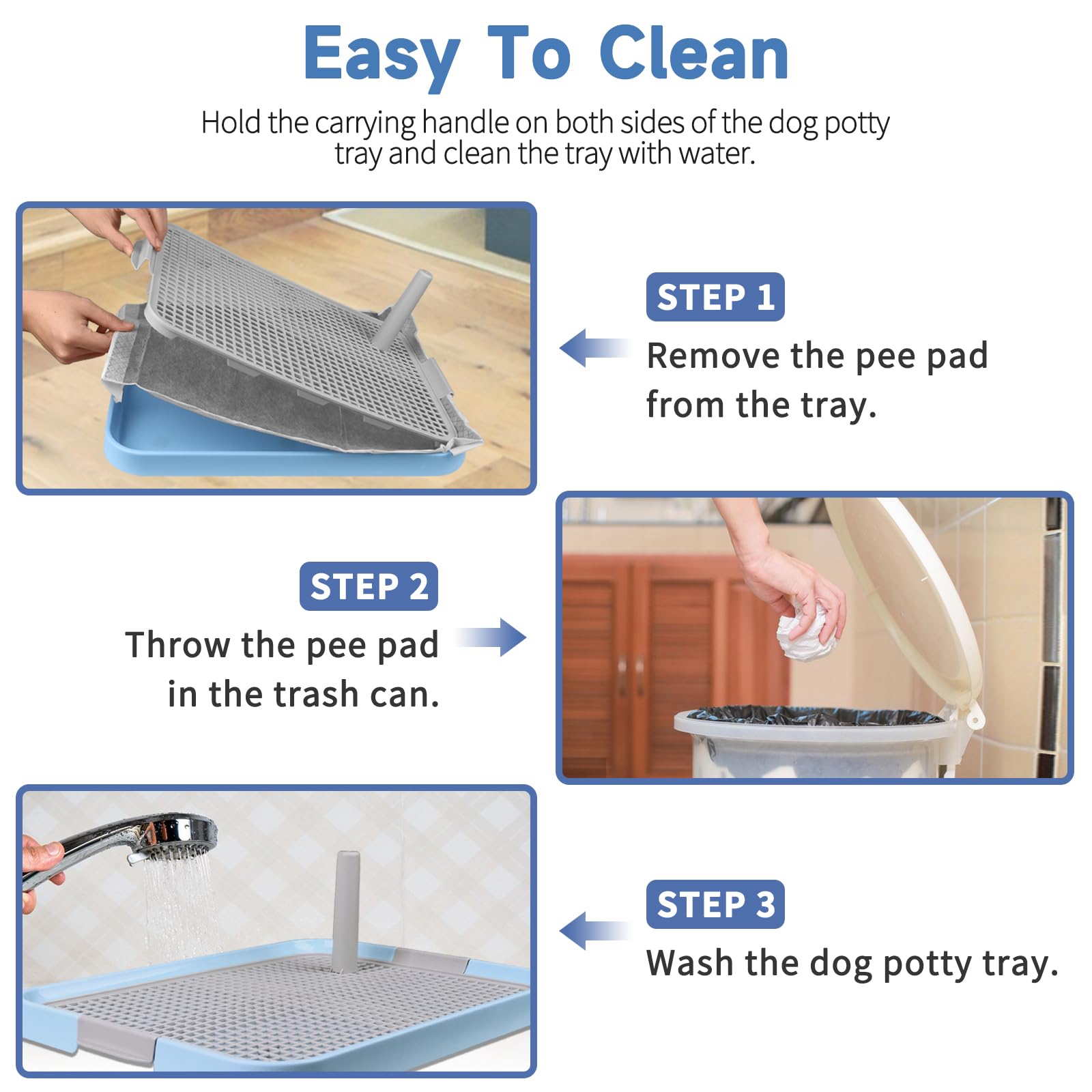 CUHIOY bac en usage avec chien petit propreté simplifiée