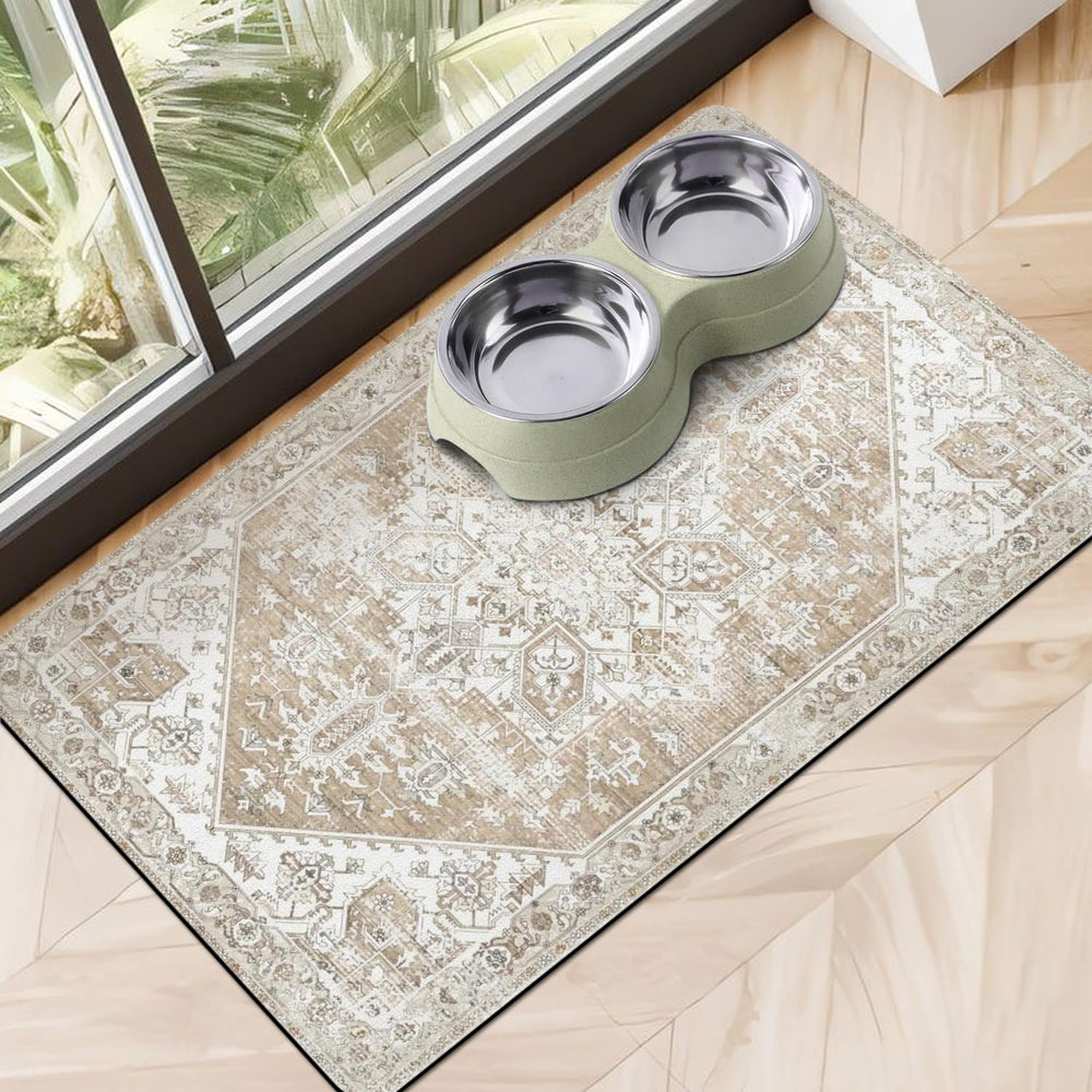 Cuslnox tapis pour gamelles face avant protège le sol et absorbe éclaboussures