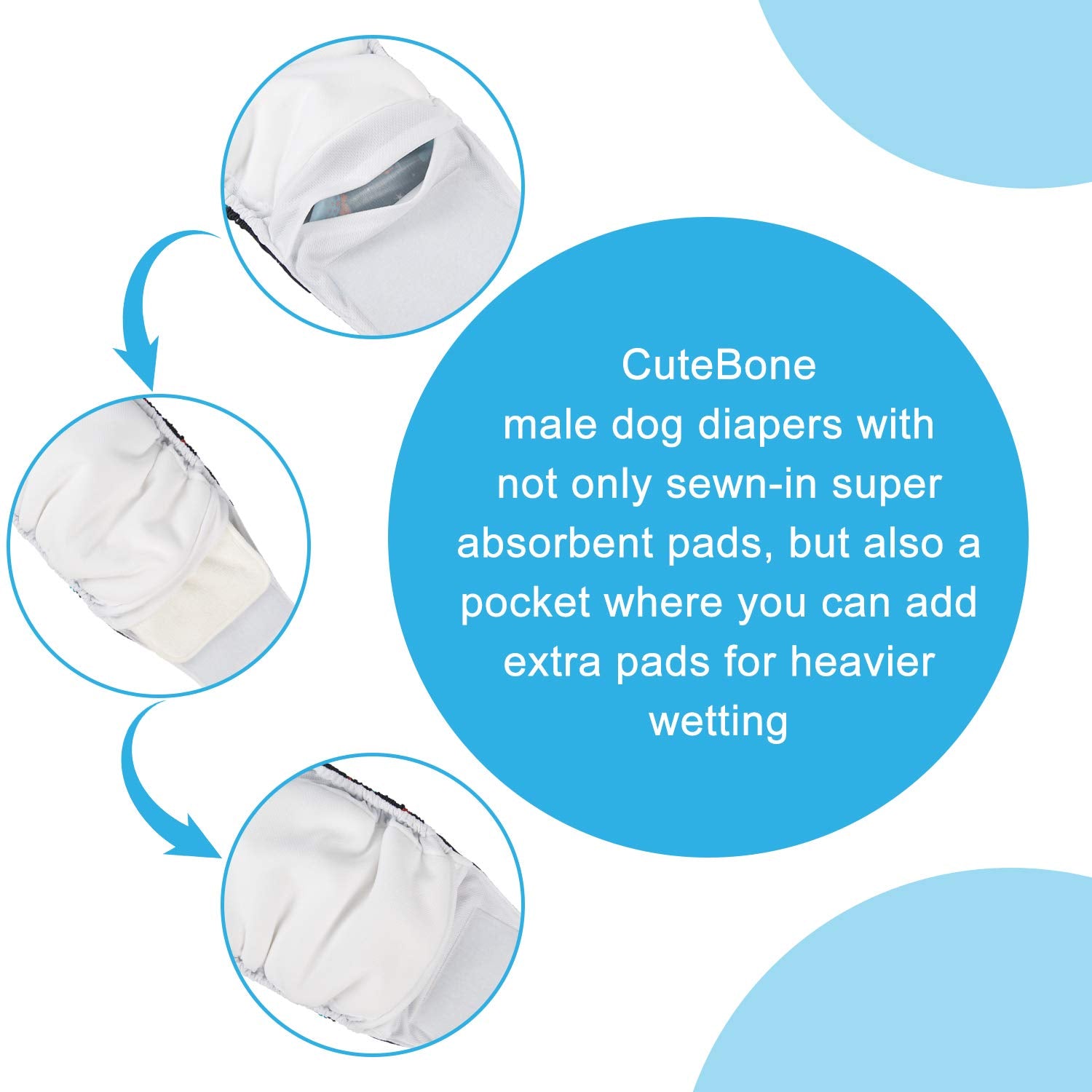 CuteBone intérieur absorbant cousu pour absorption efficace et confort