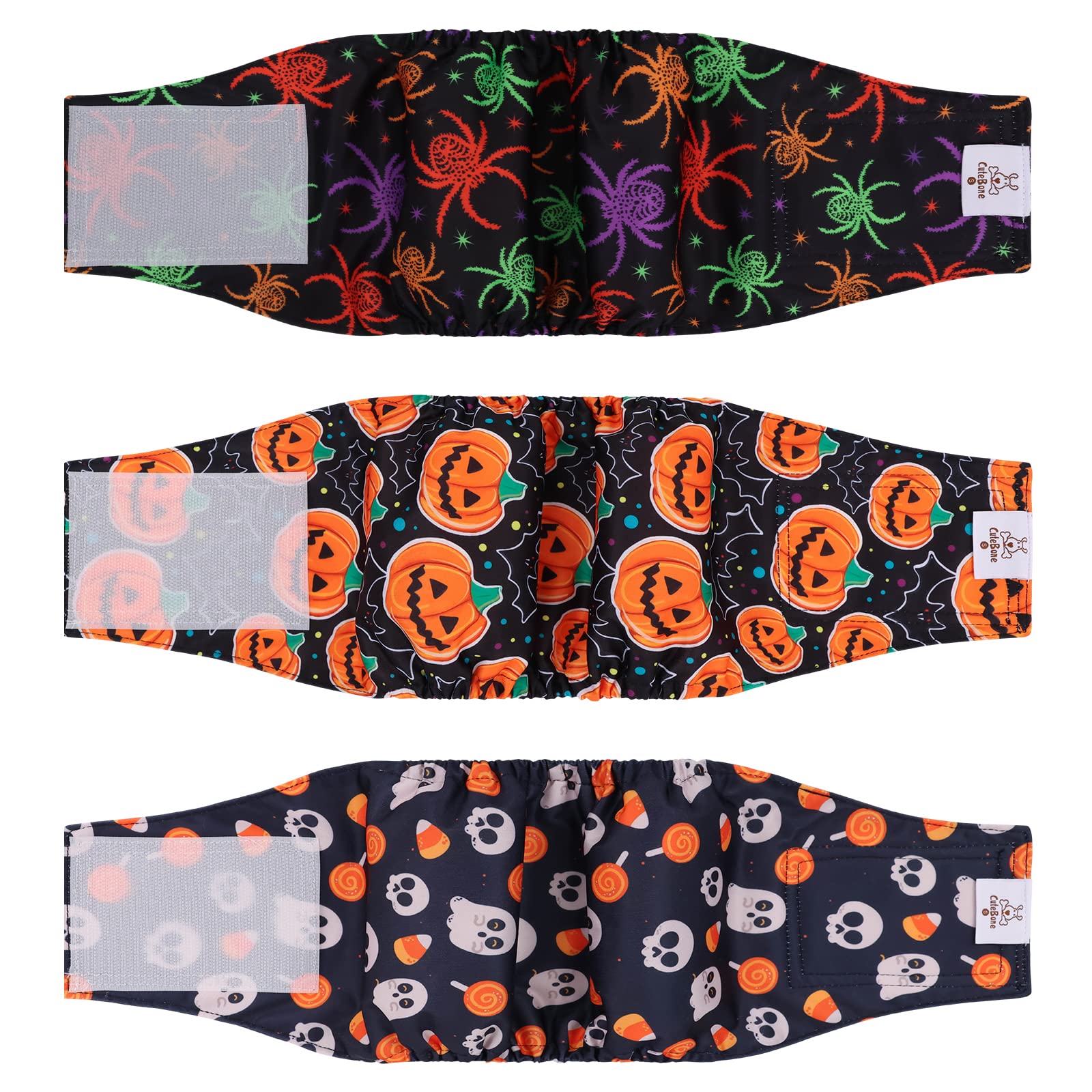 CuteBone vue avant du paquet XS lot de 3 montrant motifs Halloween et protection