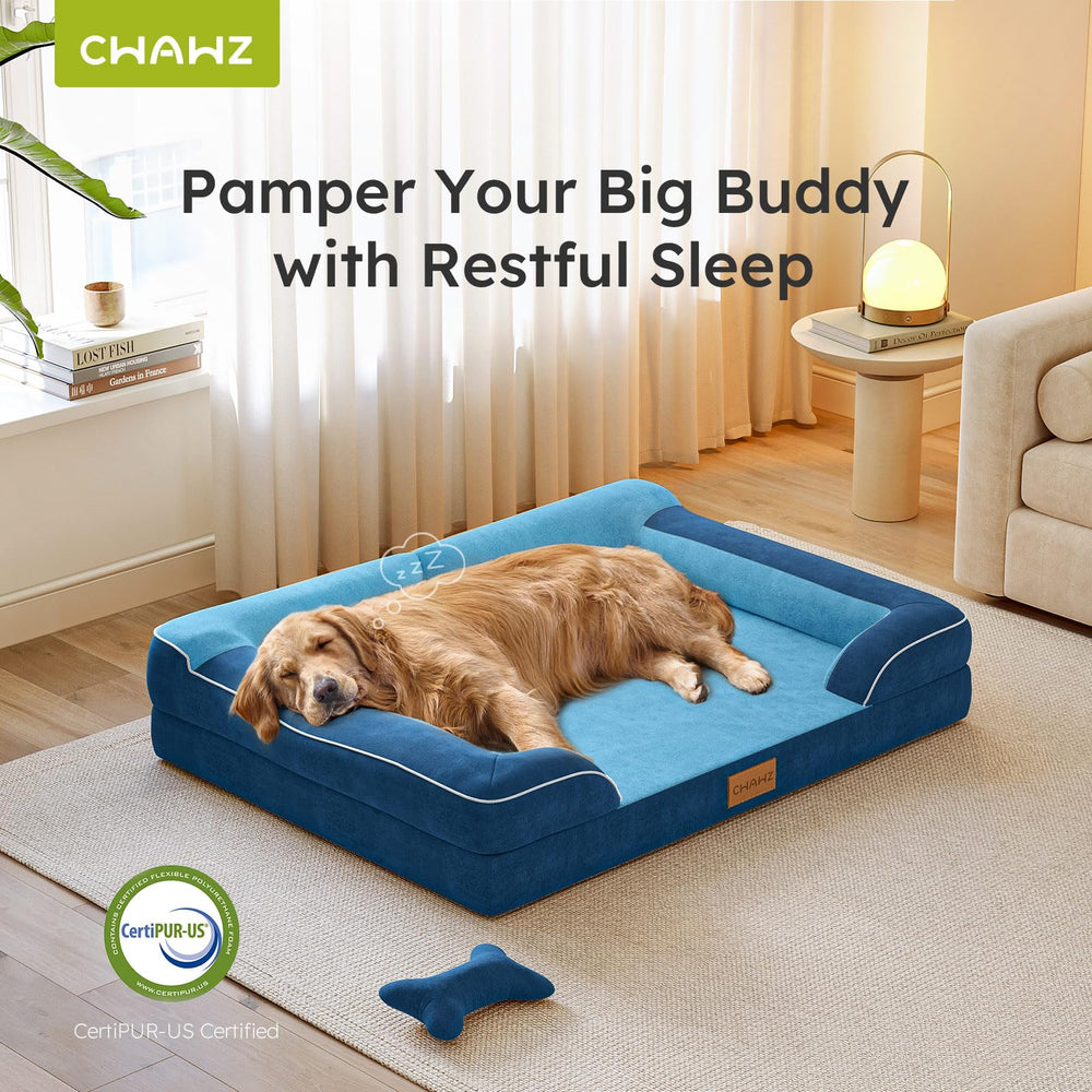 CWAWZ lit en usage avec chien extra-large montrant maintien et espace