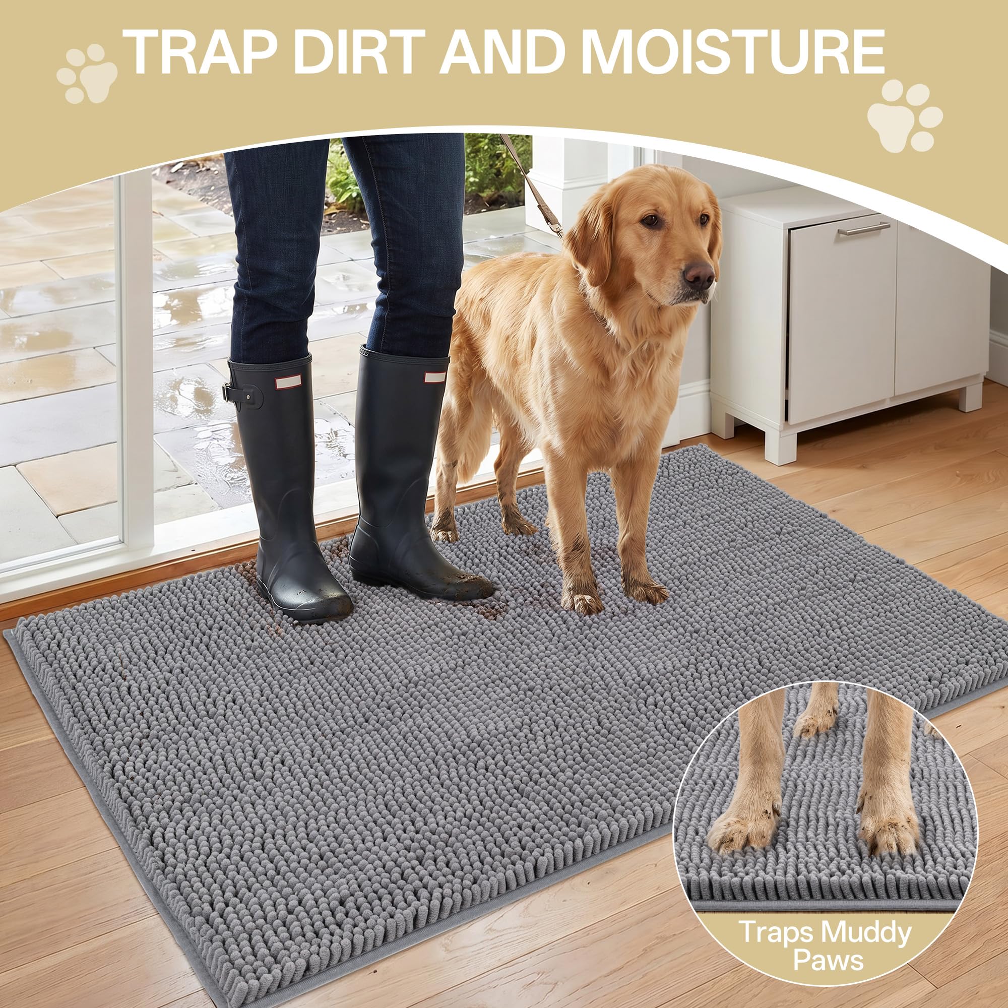 Cybstrax gros plan chenille montrant absorption et douceur