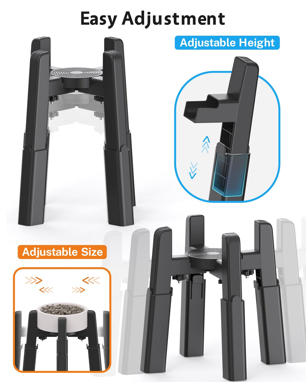 CZPET chien mange confortablement grâce au support réglable
