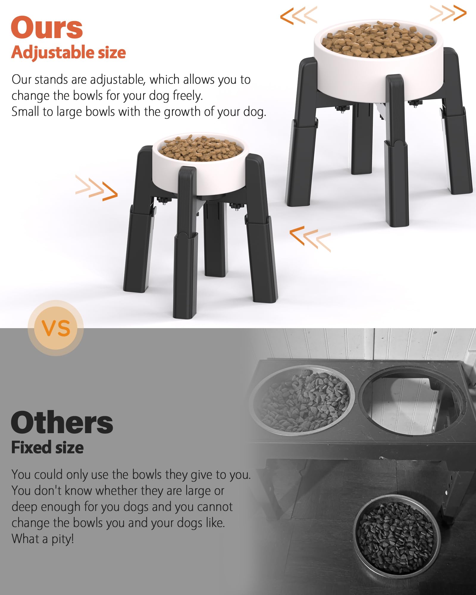 CZPET support assemblé avec une gamelle compatible pour flexibilité