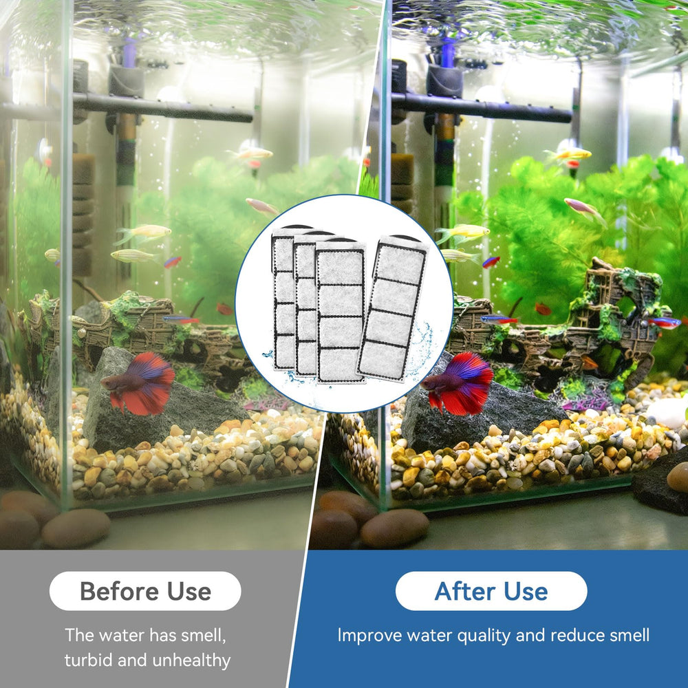Dairrr Fuuu aquarium avec eau claire démontrant résultat visuel après utilisation des cartouches