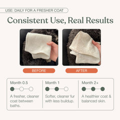 Dandylion Fresh Coat en application sur chien à poil court pour nettoyage rapide