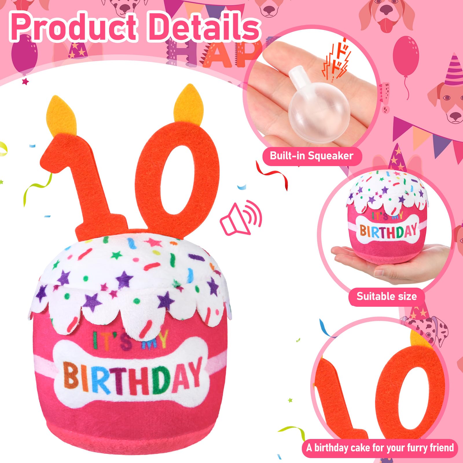 Dansydaisy jouet gâteau vue de profil, montre forme et bougie 3D