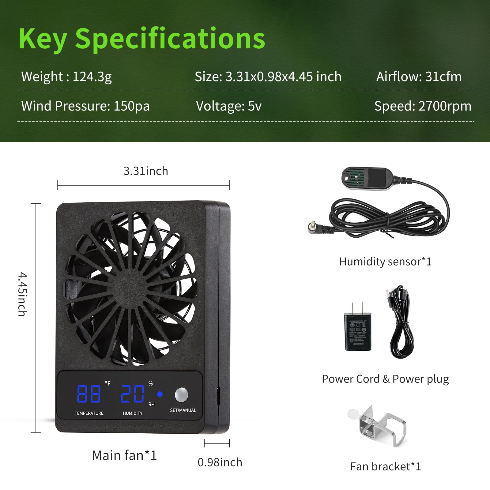 DAOTAILI ventilateur placé dans une petite serre améliorant circulation d'air