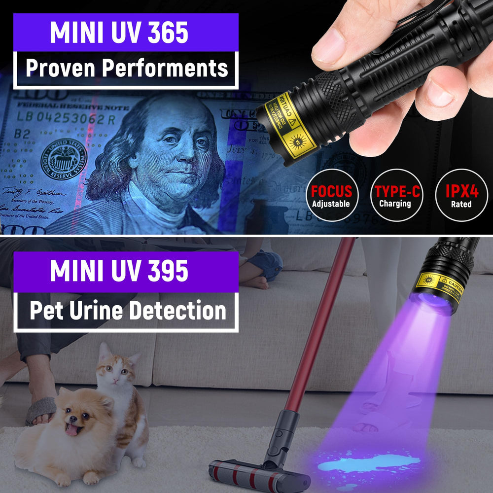 DARKDAWN torche allumée montrant faisceau UV pour localisation de taches
