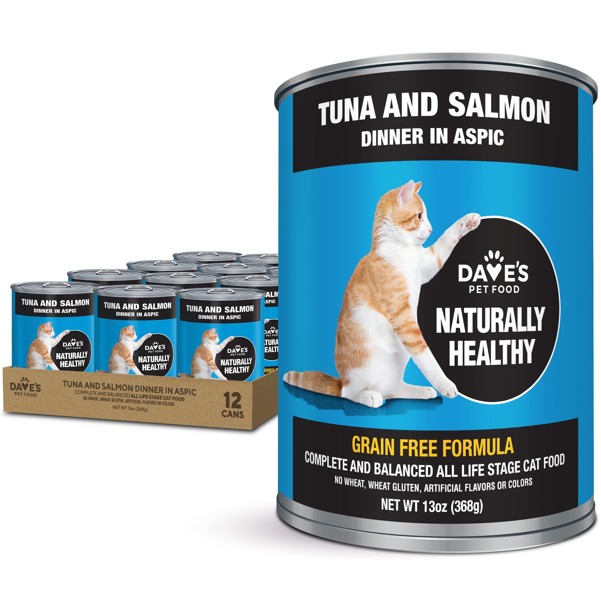 Dave's Pet Food boîte face montrant l'emballage et l'appétence