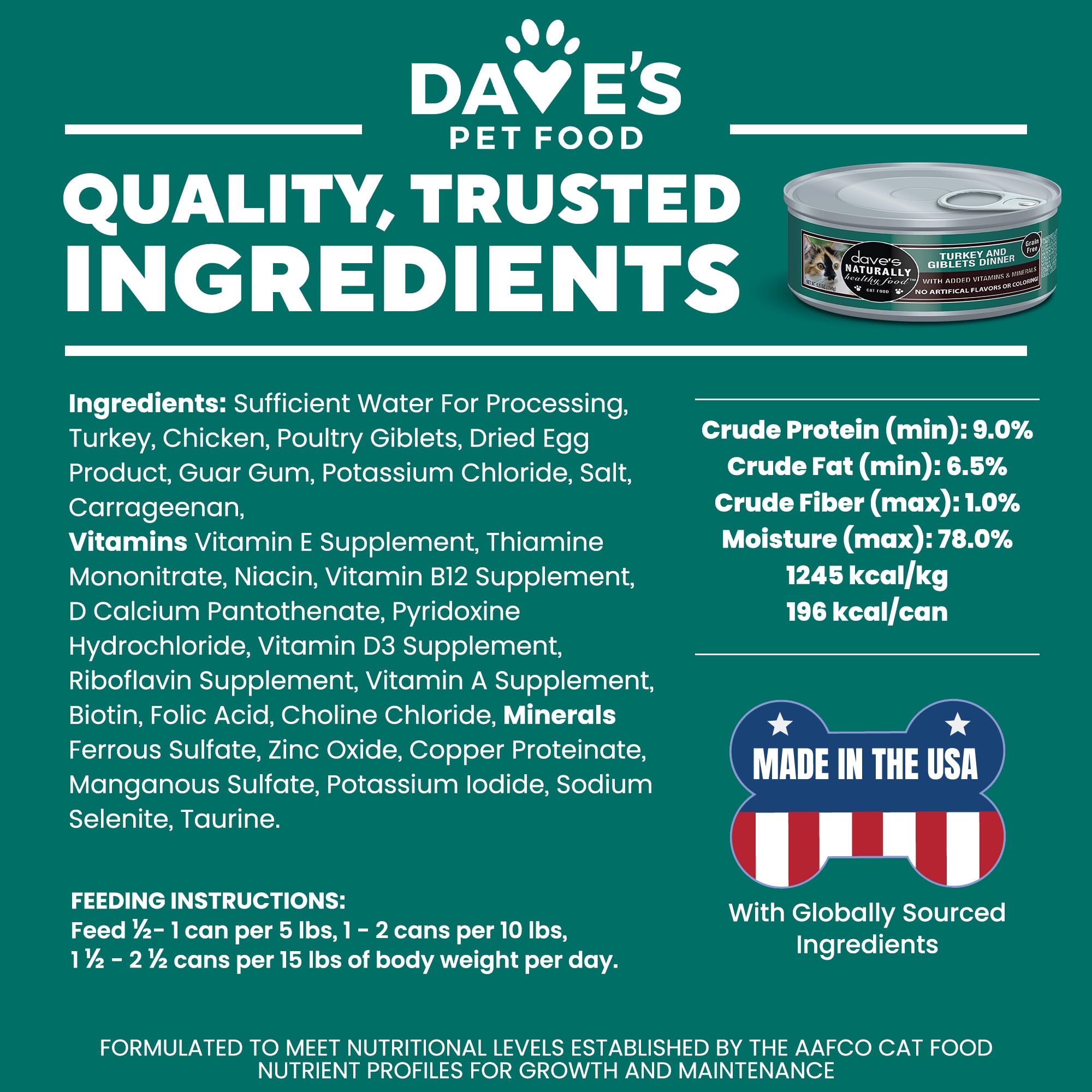 Dave's Pet Food comparaison taille avec une main pour repère d'échelle