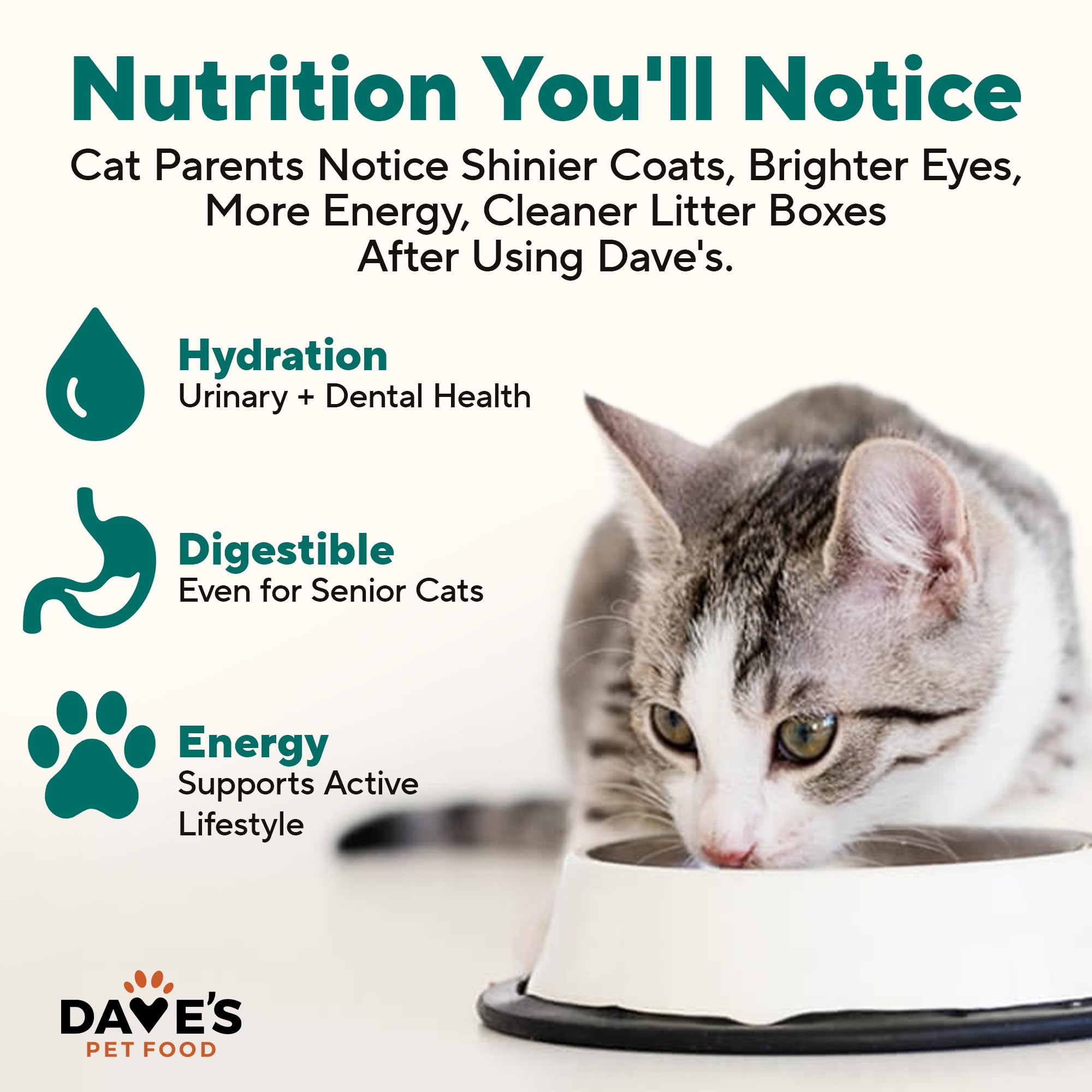 Dave's Pet Food étiquette nutritionnelle affichant vitamines et minéraux