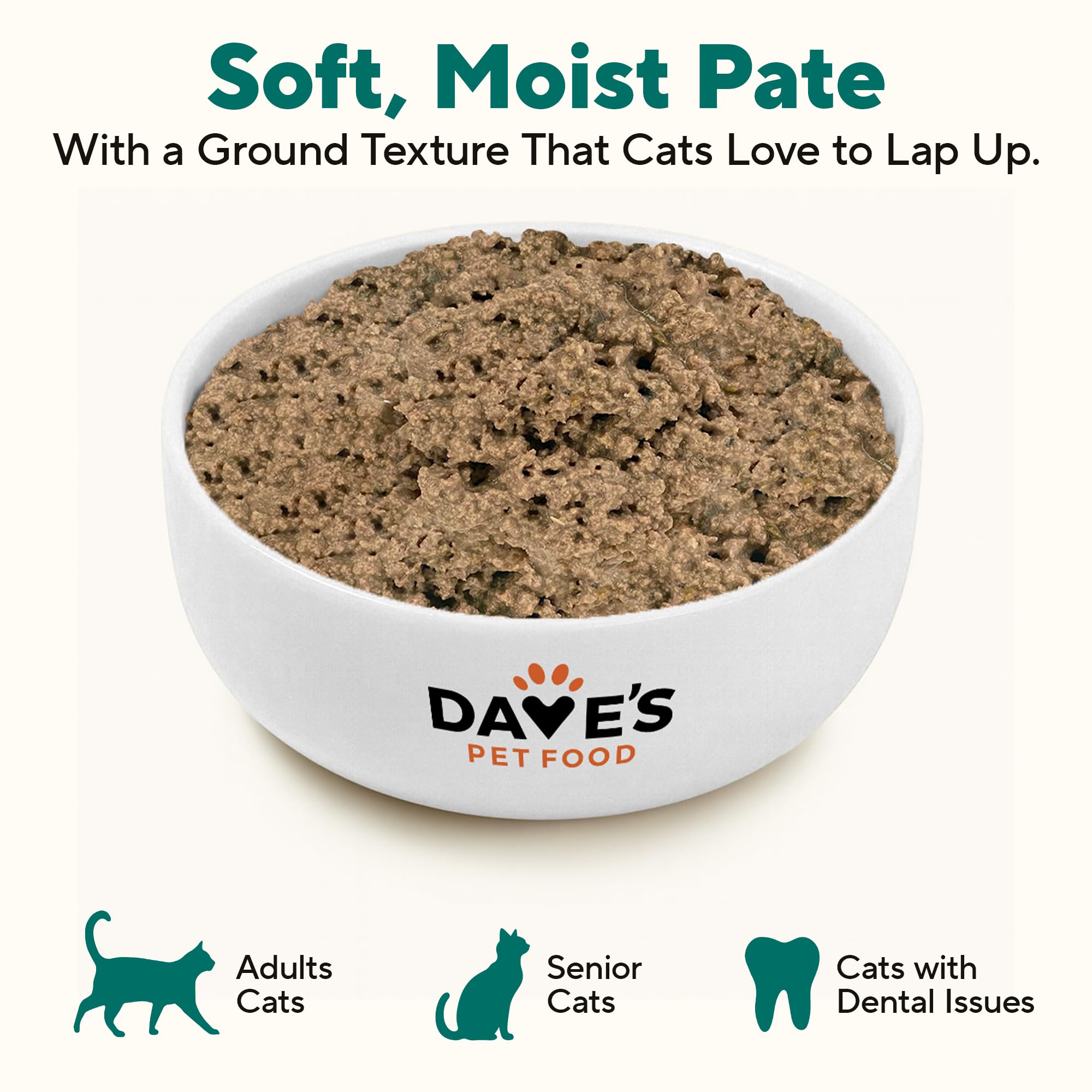 Dave's Pet Food mode d'emploi montre les consignes de conservation et rationnement