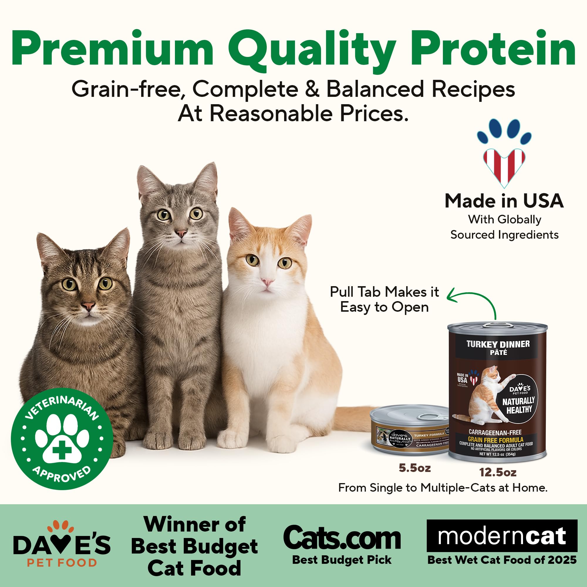 Dave's Pet Food boîte ouverte révélant la texture appétissante et hydratante