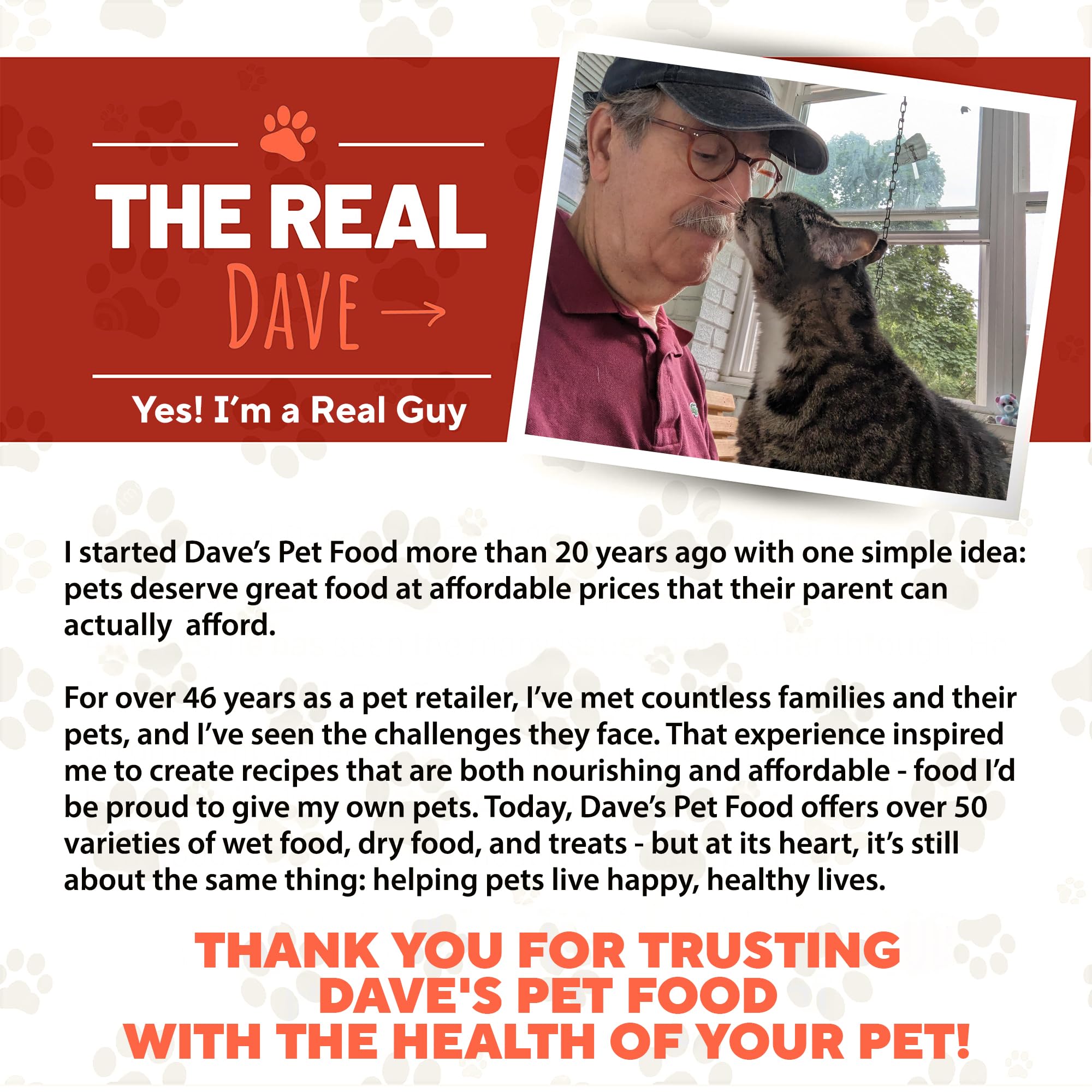 Dave's Pet Food étiquette nutritionnelle montrant faibles niveaux de phosphore