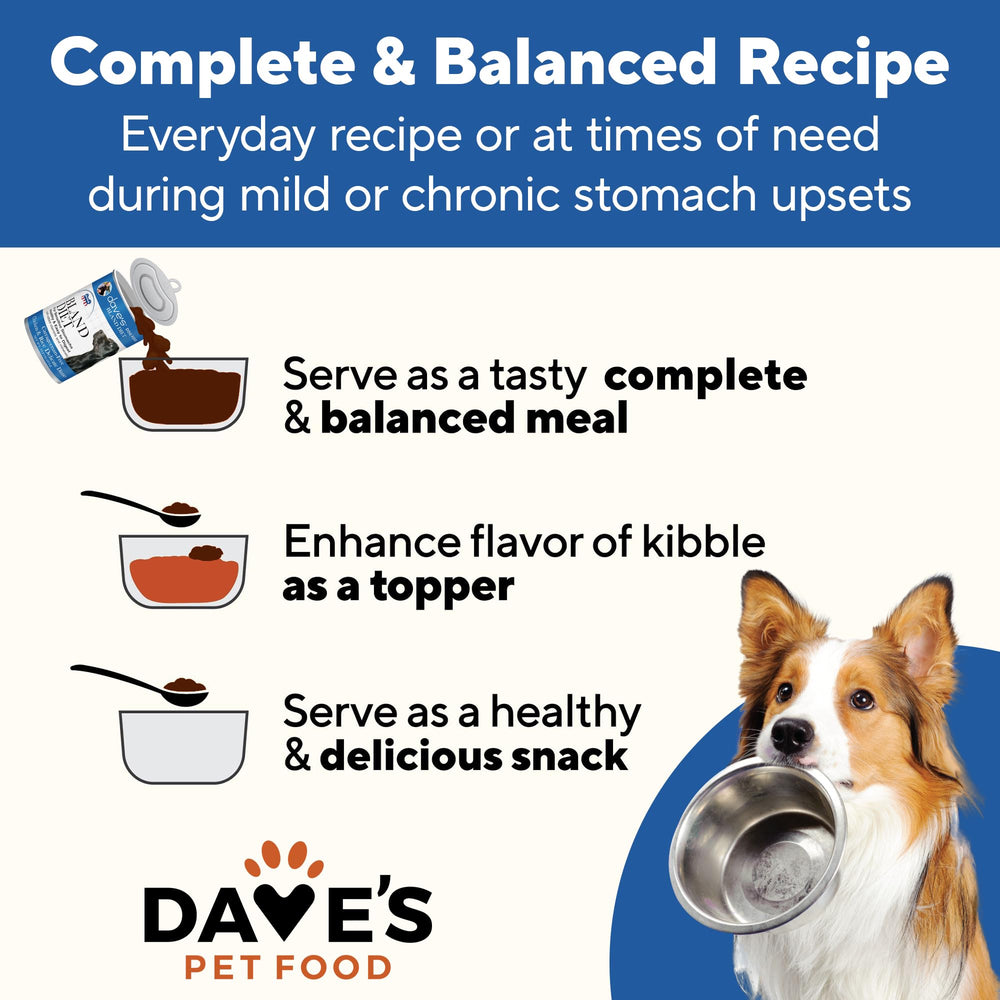 Assortiment Dave's Pet Food poulet et option agneau, propose variation de saveurs