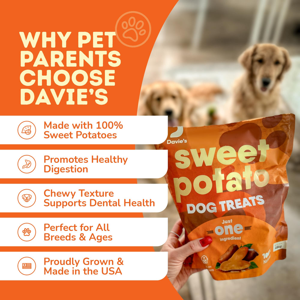 Davie's Naturals étiquette ingrédients unique ingrédient patate douce