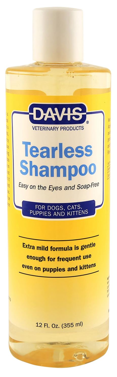 Davis Tearless Pet Shampoo flacon avant montrant l’étiquette pour un achat rassurant