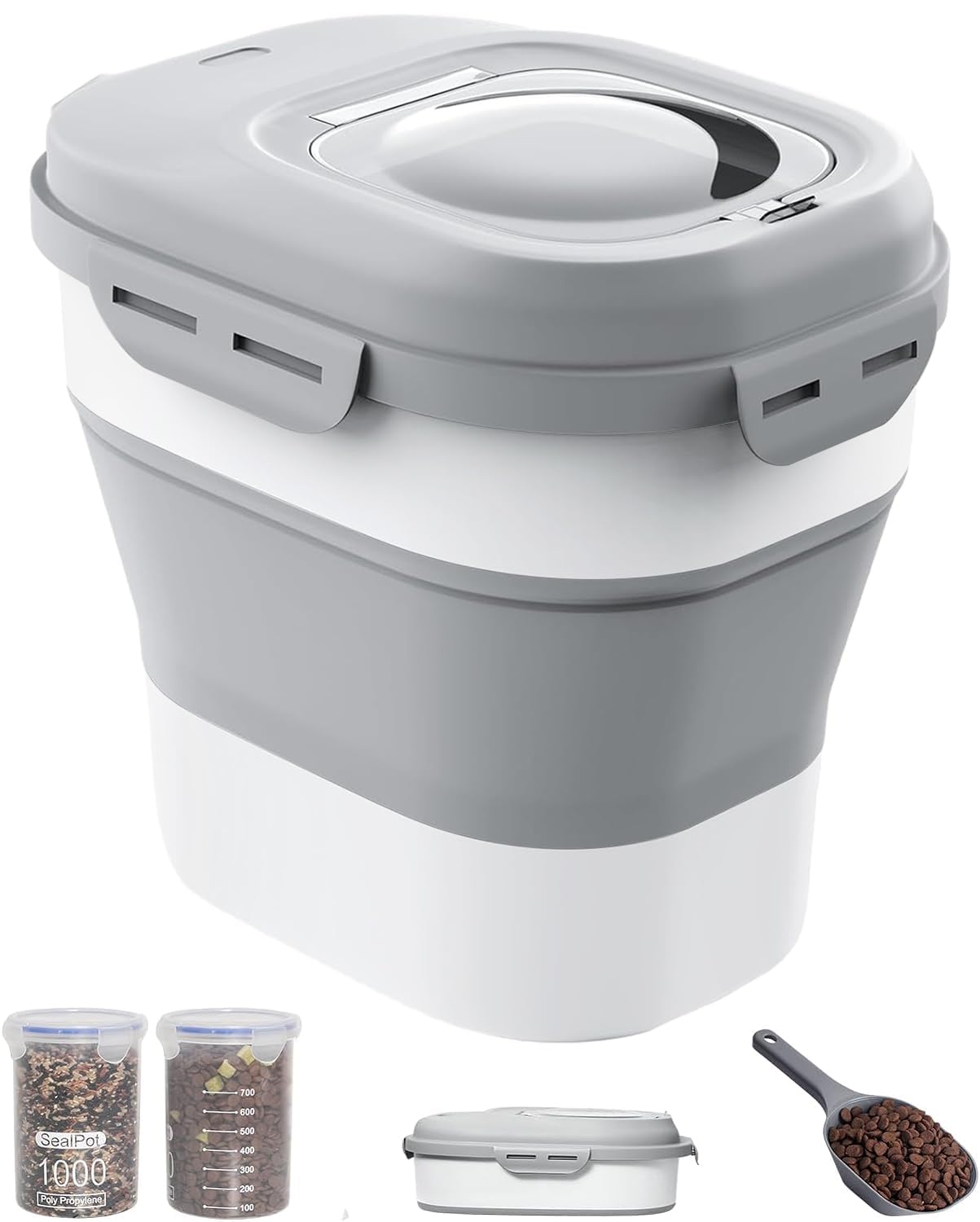 DDMOMMY vue avant du conteneur montrant la fermeture et les loquets pour meilleure conservation