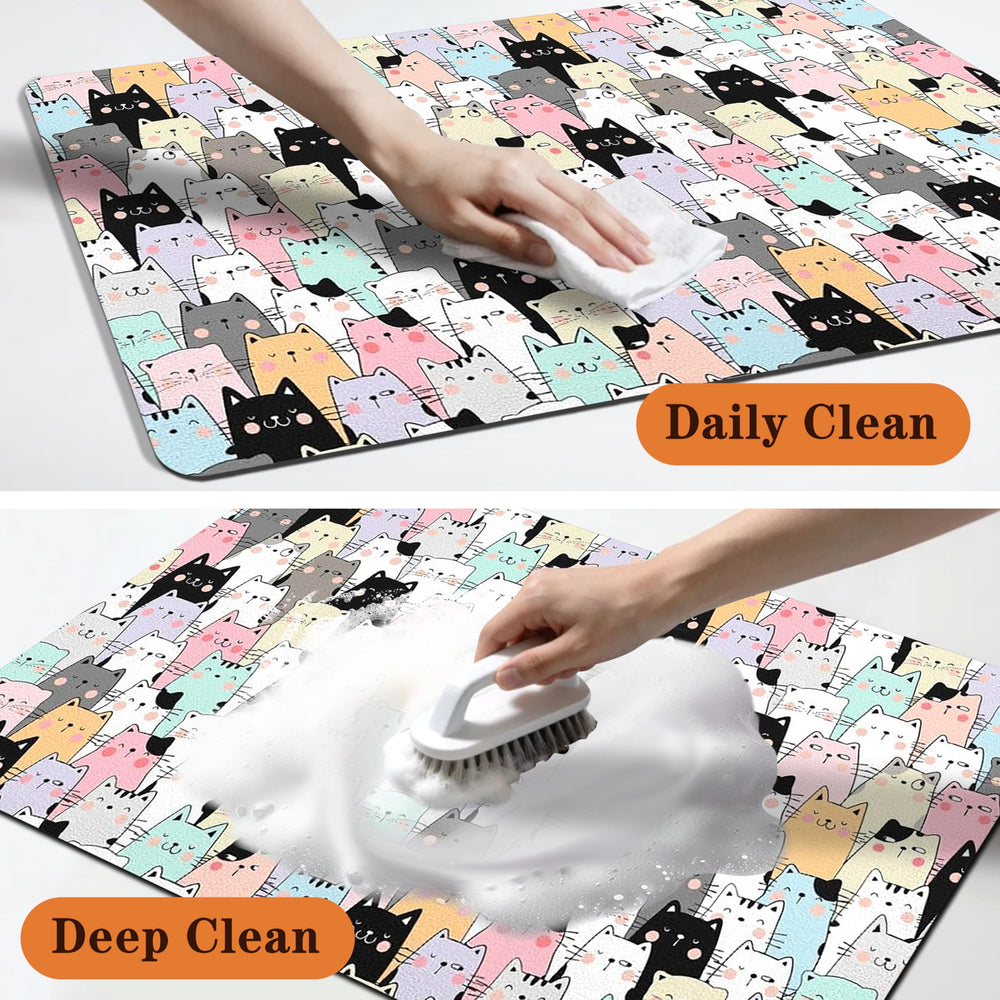 DDPODNQAK tapis en usage avec bols stoppant fuites et miettes