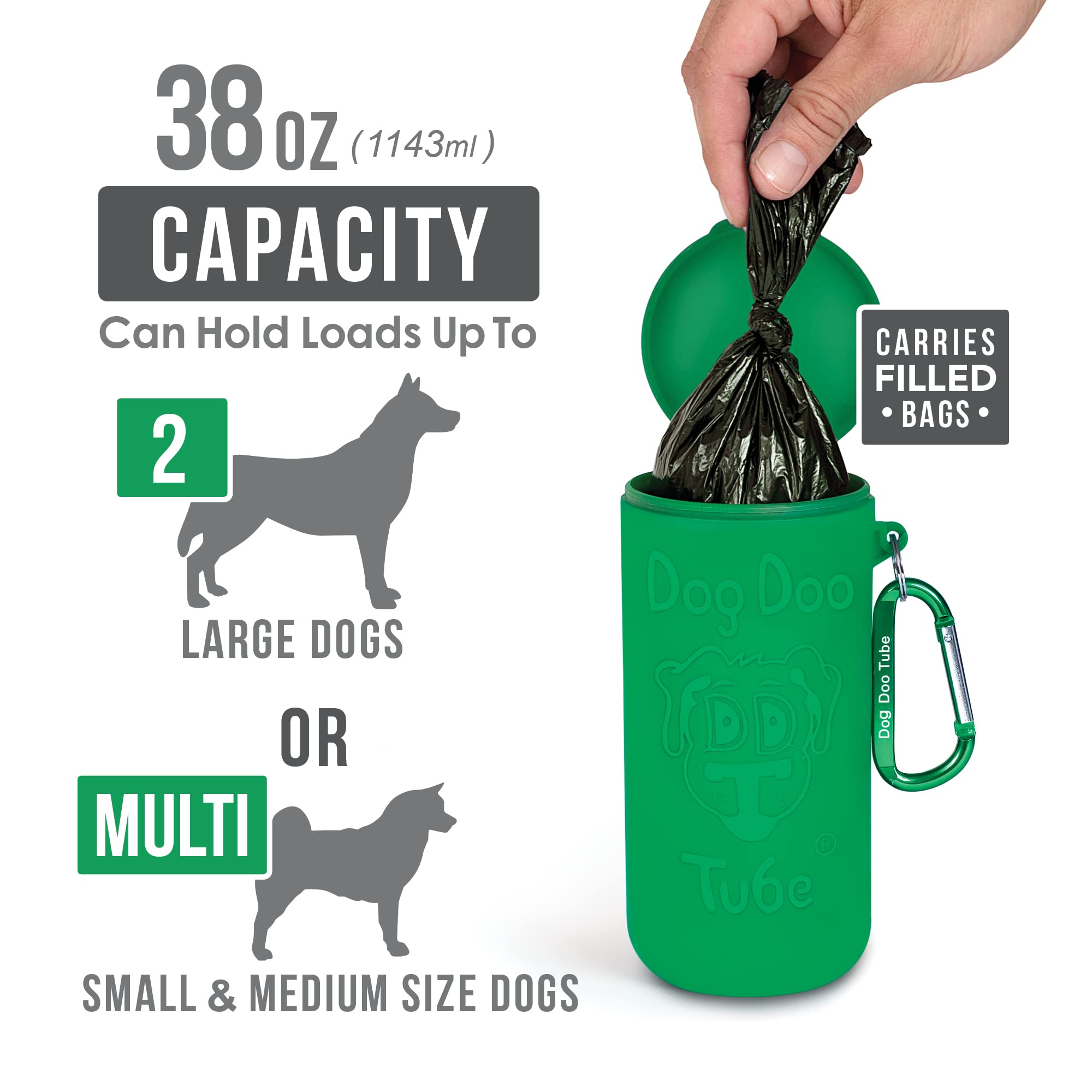 DDT Doo Tube insertion sac noué démontrant ouverture large et usage facile