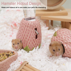 Deapeey biberon en usage avec hamster buvant confortablement et sans fuite