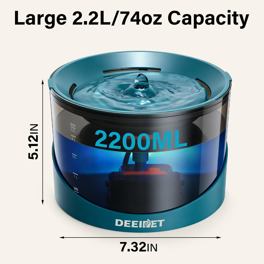 DEEIPET détail du filtre charbon actif illustrant meilleure qualité d'eau