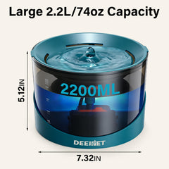 DEEIPET détail du filtre charbon actif illustrant meilleure qualité d'eau