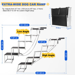DeerGym escalier installé dans un SUV facilitant montée du chien